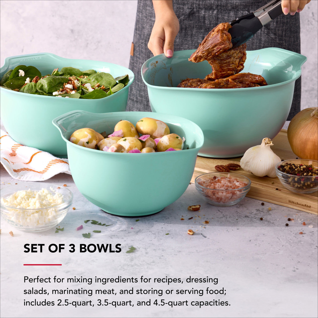 KitchenAid Universal Nesting Plastic Mixing Bowl Set