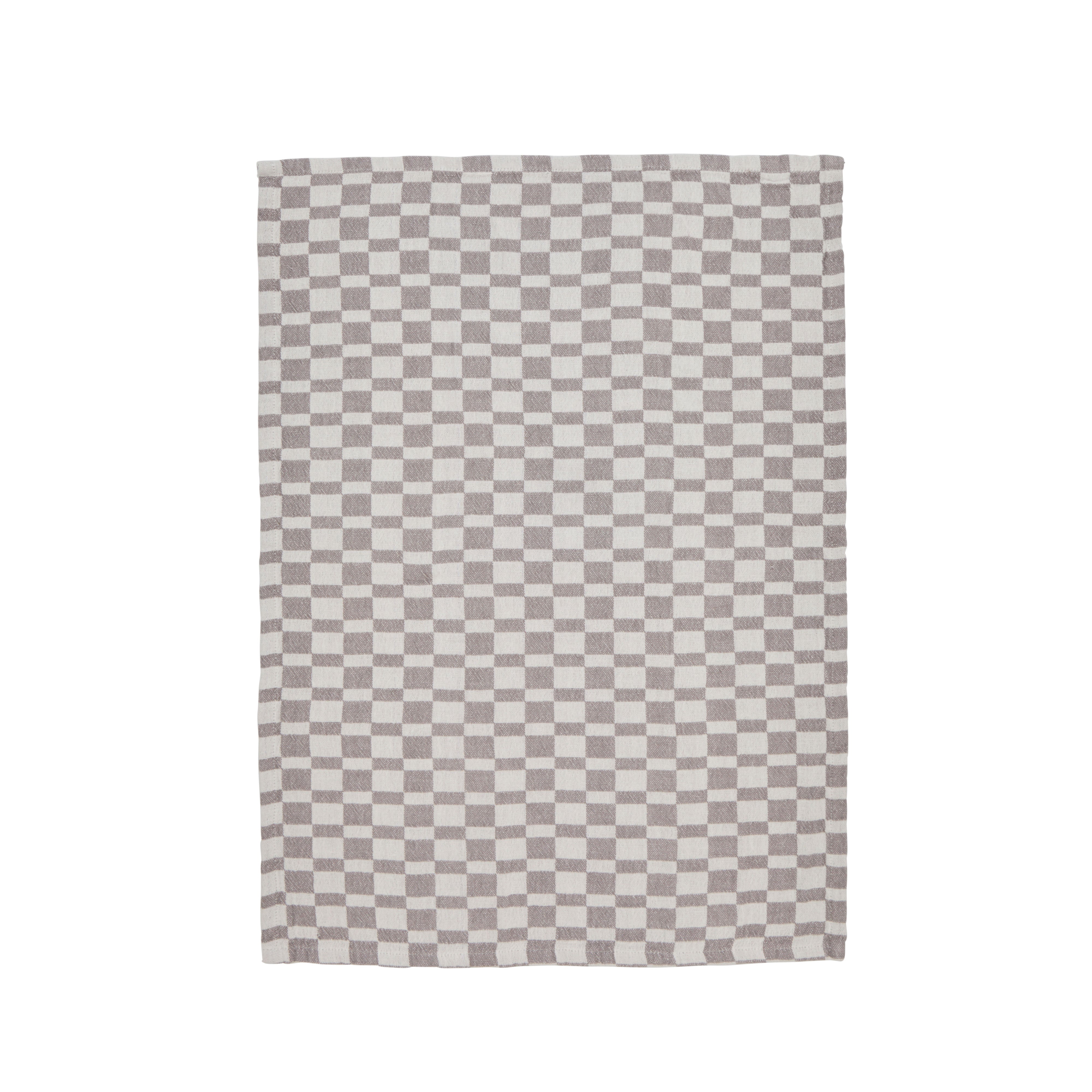 Davis & Waddell Heritage Check Cotton Tea Towel 2 Piece Set Grey & White