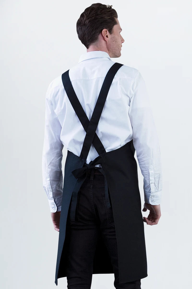 Aussie Chef Cross-back Bib Apron - Black