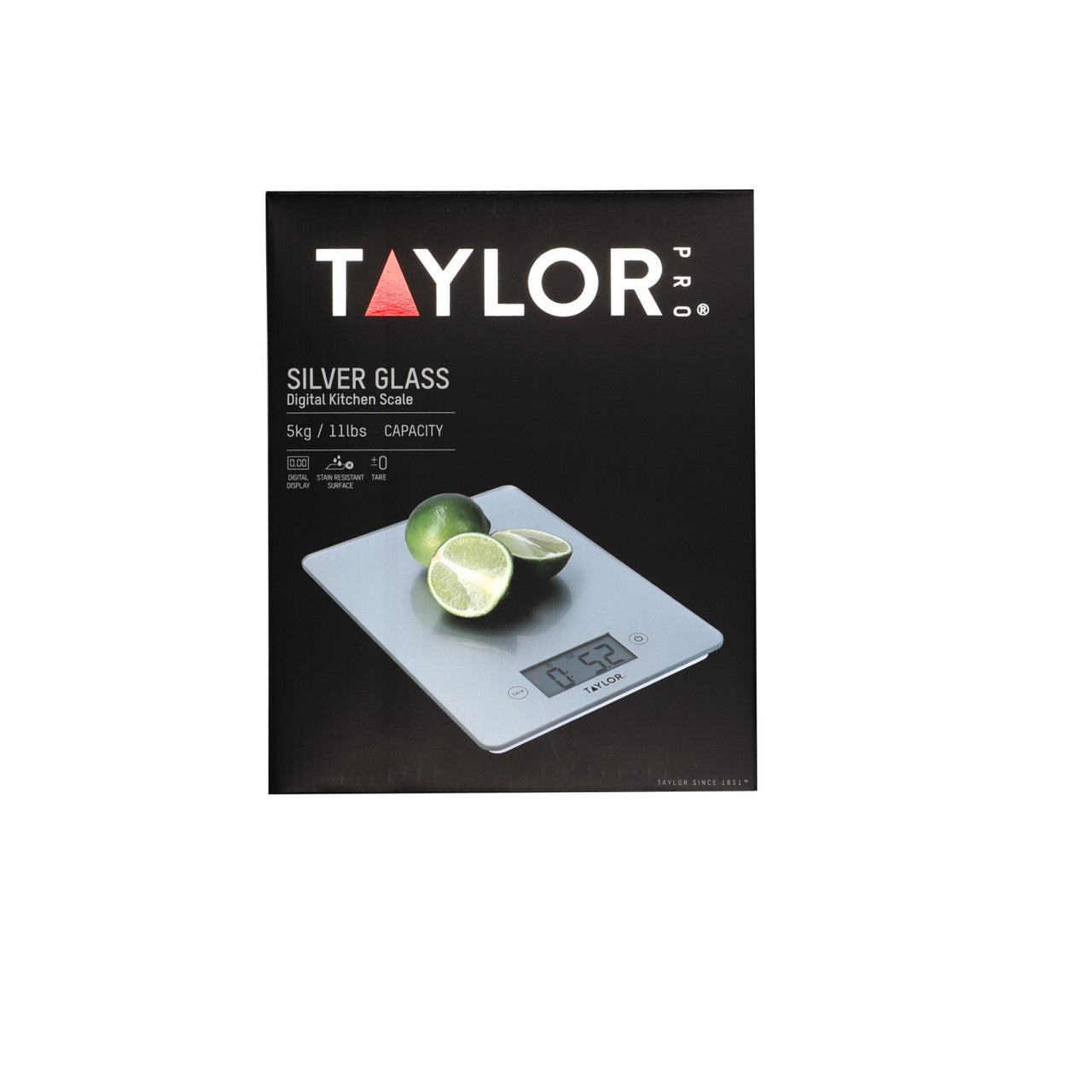 Taylor Pro Glass Digital Kitchen Scale 5kg (Silver)