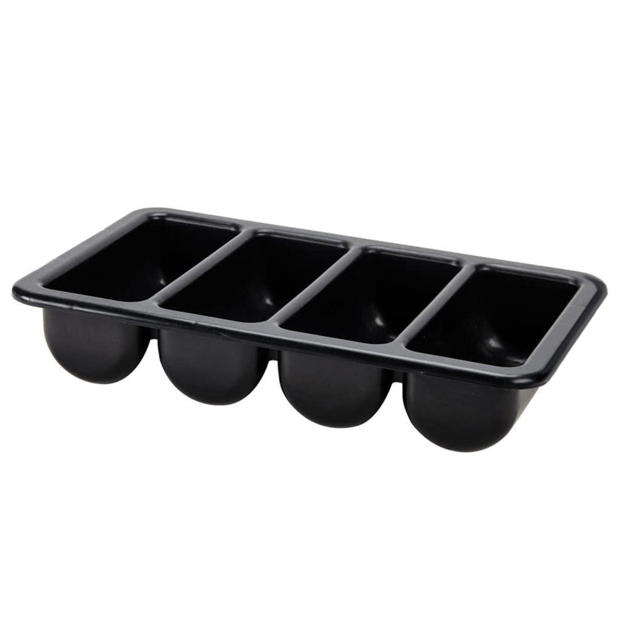 KH Classik Chef Cutlery Box 4 Compartment Black Plastic