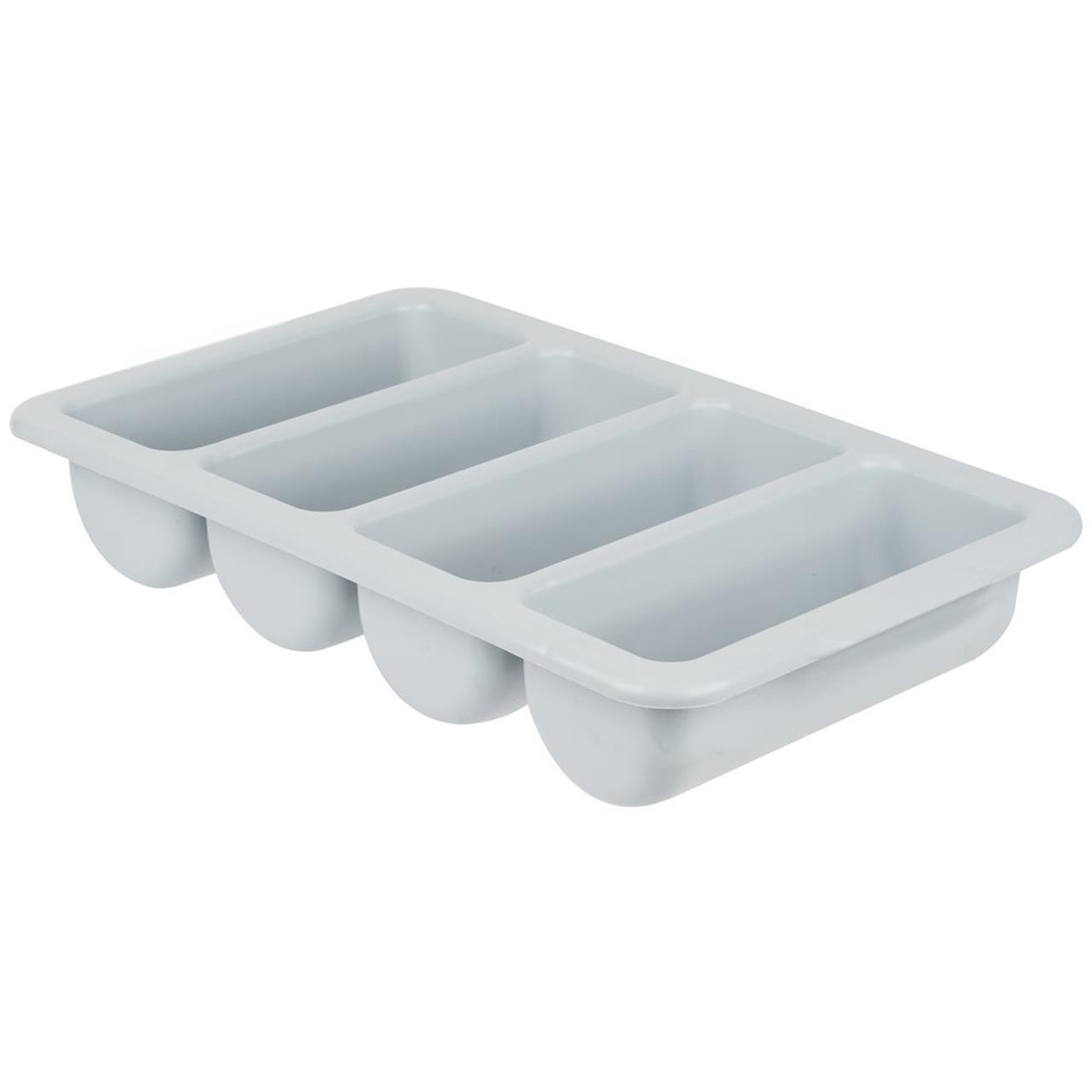 KH Classik Chef Cutlery Box 4 Compartment Grey Plastic