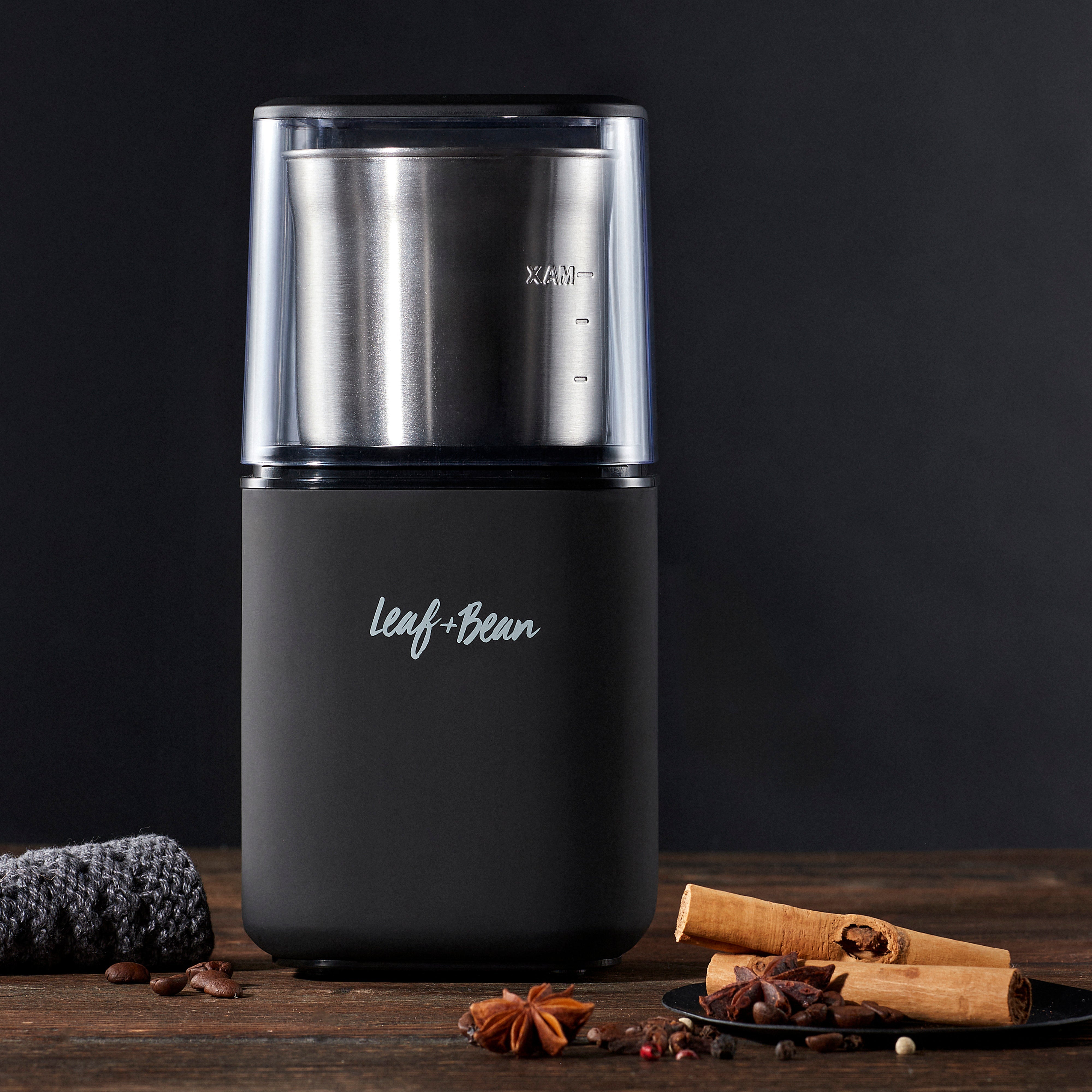 Leaf & Bean 2-in-1 Coffee & Spice Grinder Matte Black