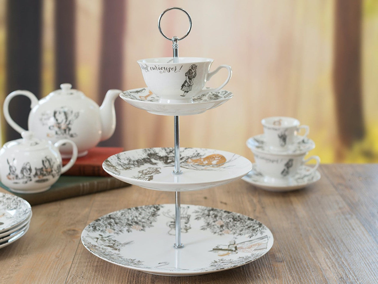V&A Alice in Wonderland 3 Tier Cake Stand