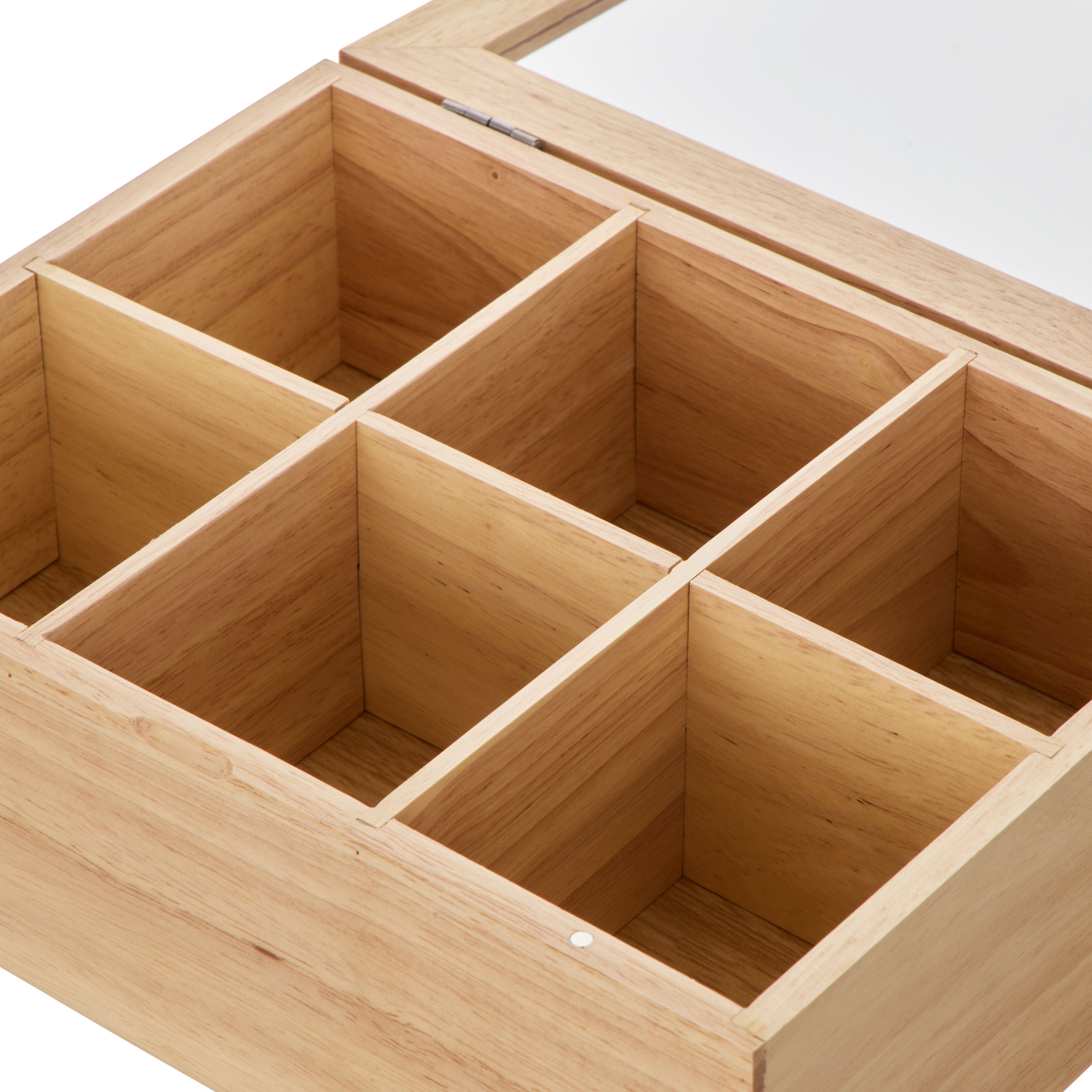 Leaf & Bean Wooden Tea Box Wide Natural