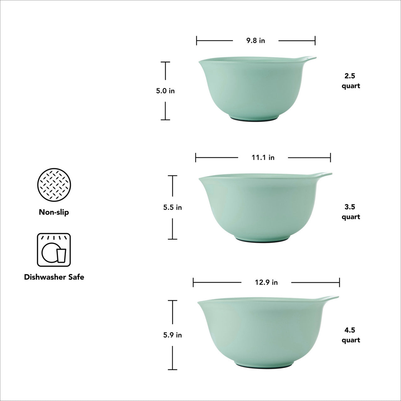KitchenAid Universal Nesting Plastic Mixing Bowl Set