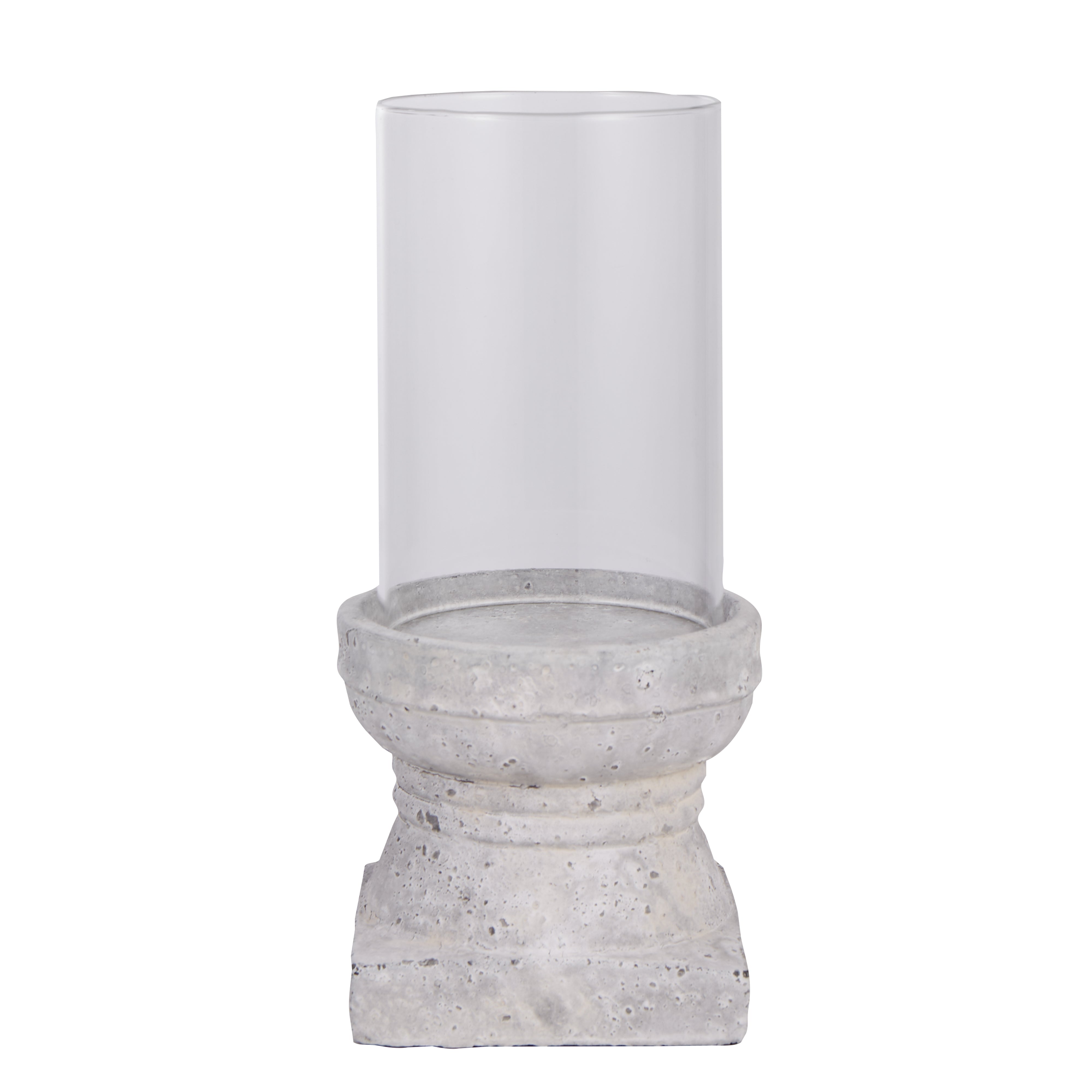 Amalfi Cara Candleholder Large White & Grey