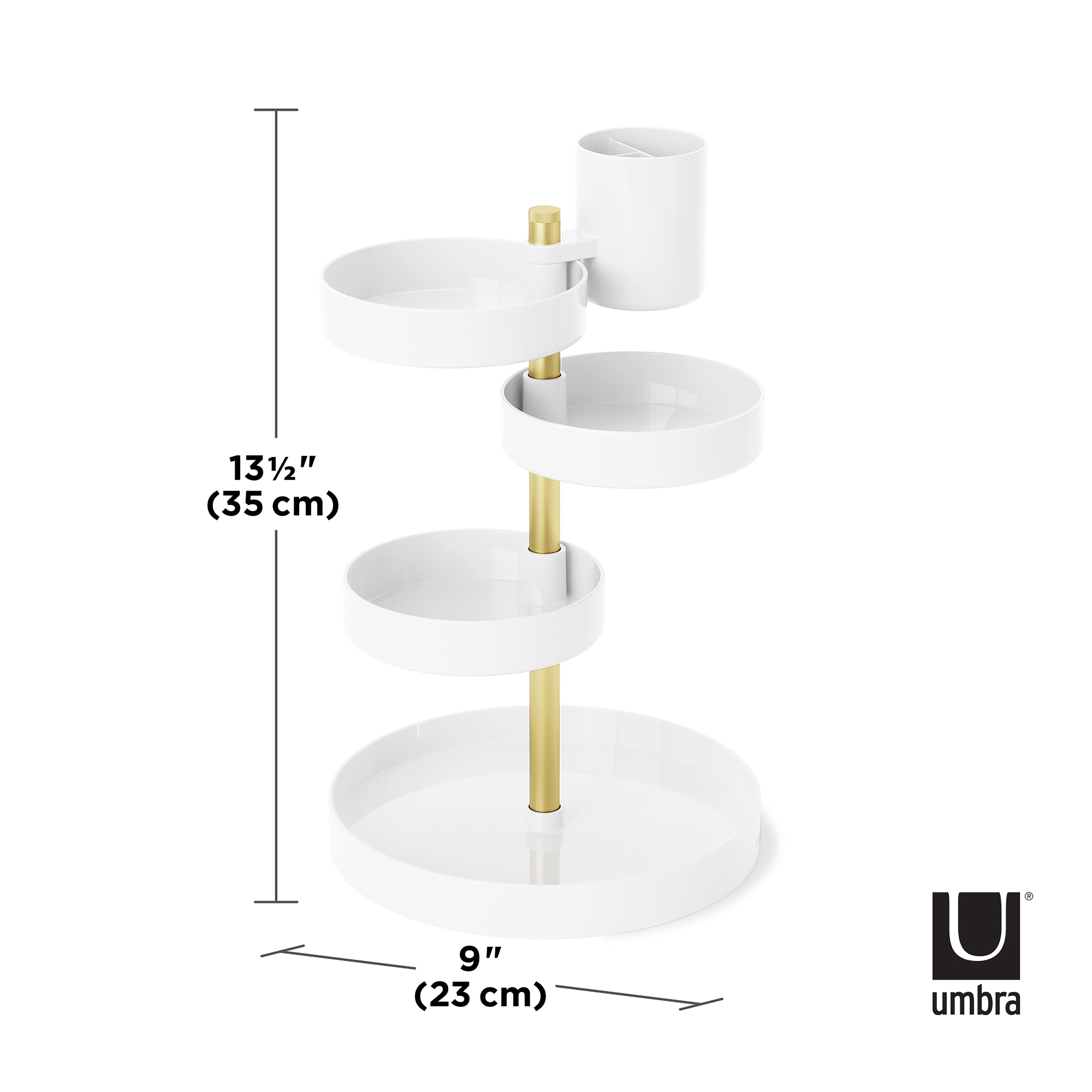 Umbra Pirouette Organizer White & Brass