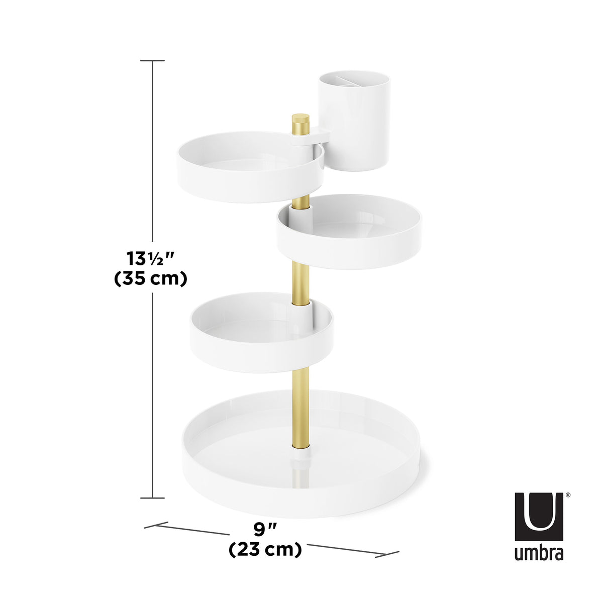 Umbra Pirouette Organizer White & Brass