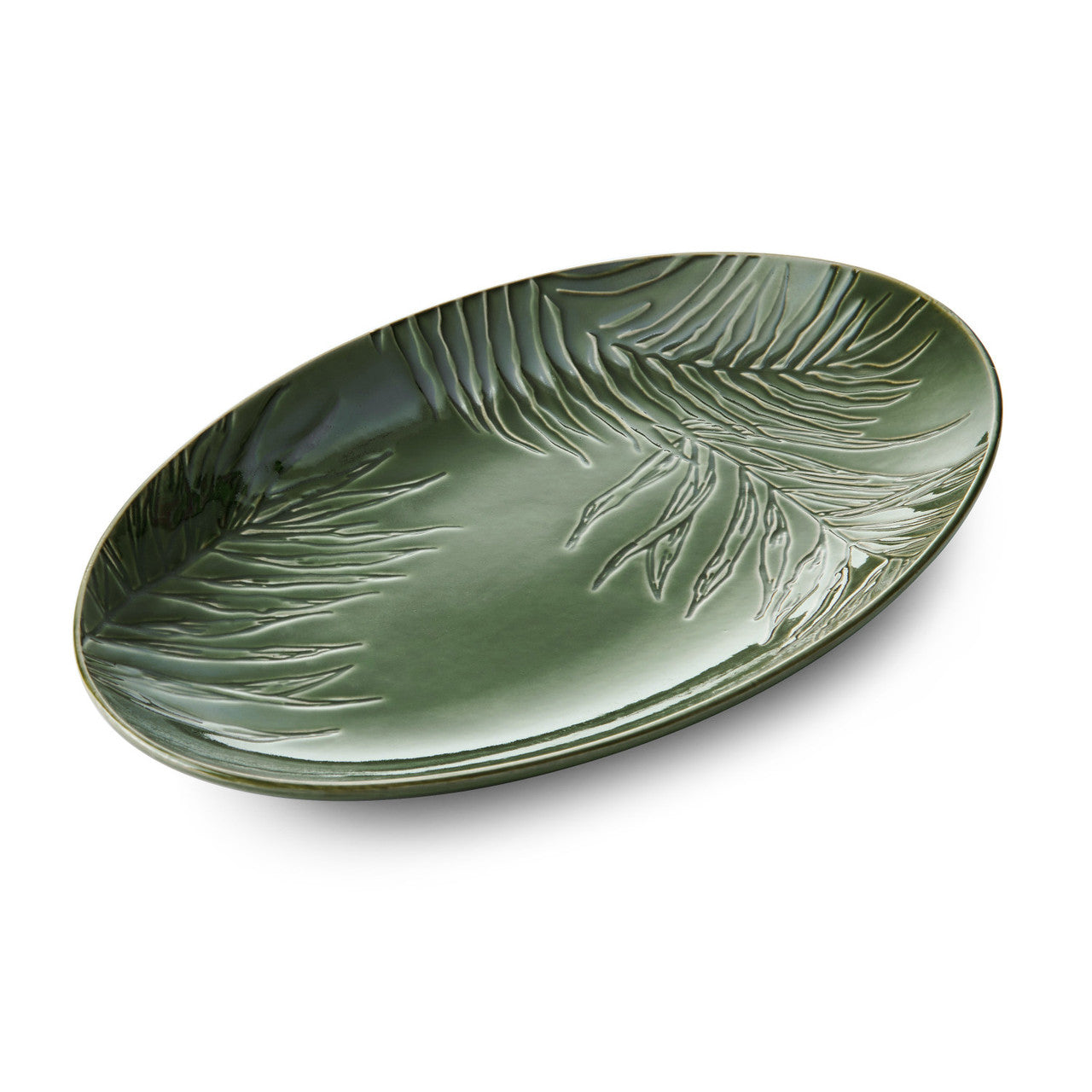 Mikasa Jardin Stoneware Oval Serving Platter 36cm (Green)