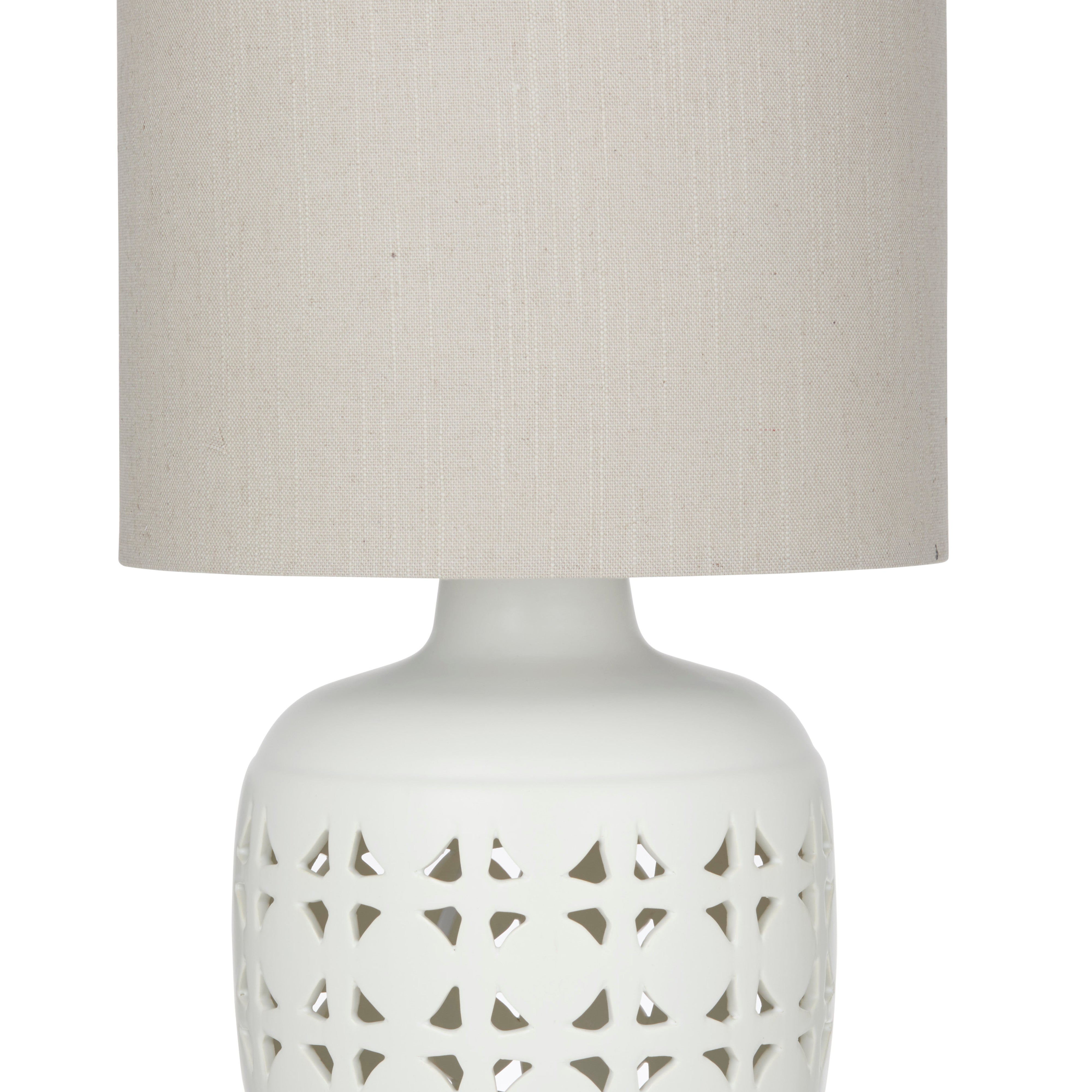 Amalfi Cassar Table Lamp White & Natural