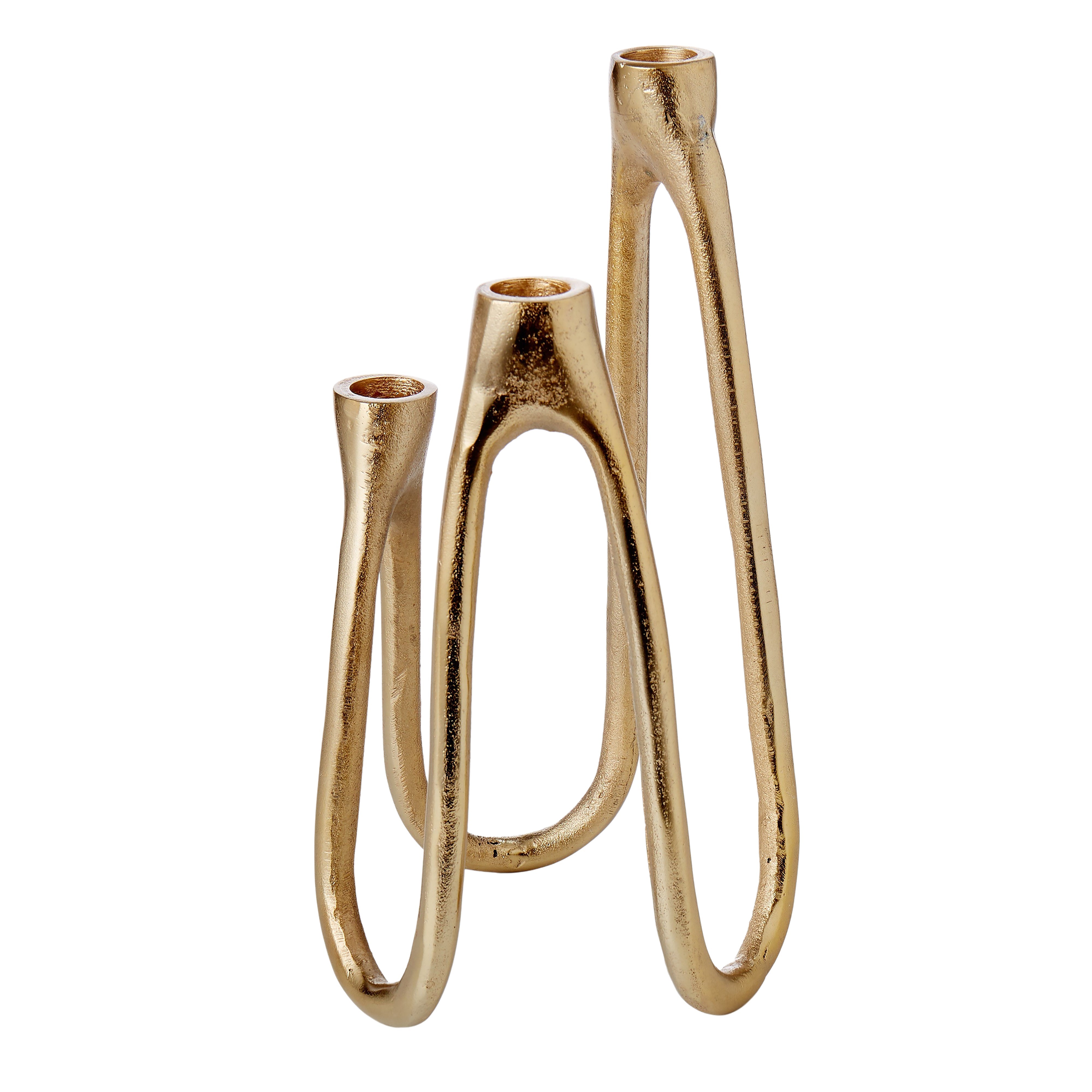 Amalfi Metal Three Tiered Candleholder Gold