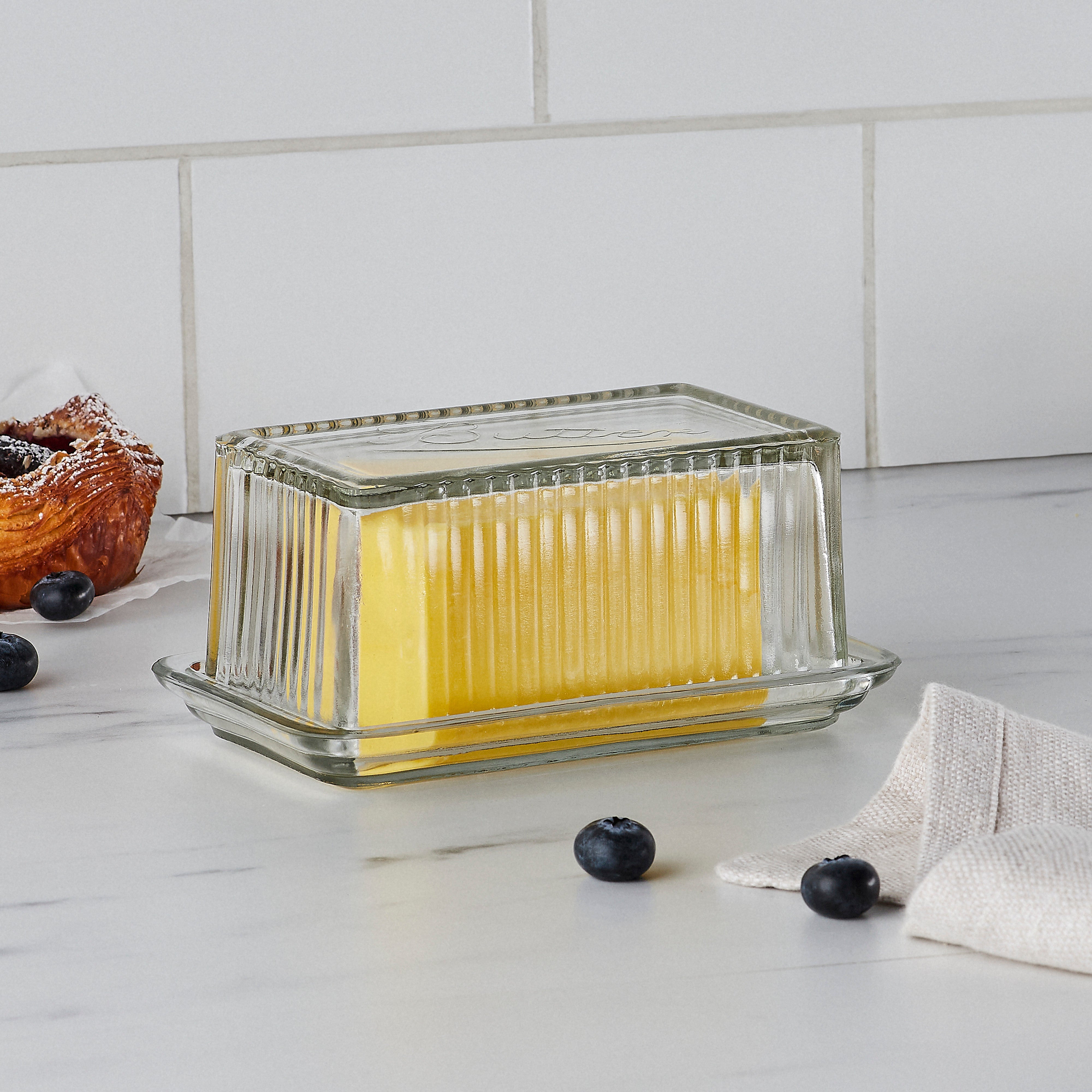 Davis & Waddell Eltham Glass Butter Dish Clear