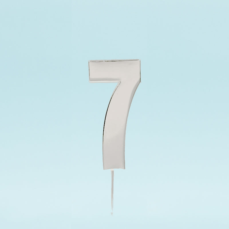 Cake & Candle Bold Cake Topper Number 7 Silver