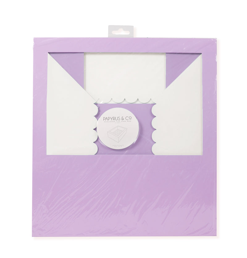 Papyrus Scalloped Tall Cupcake Box 12 Hole Pastel Lilac