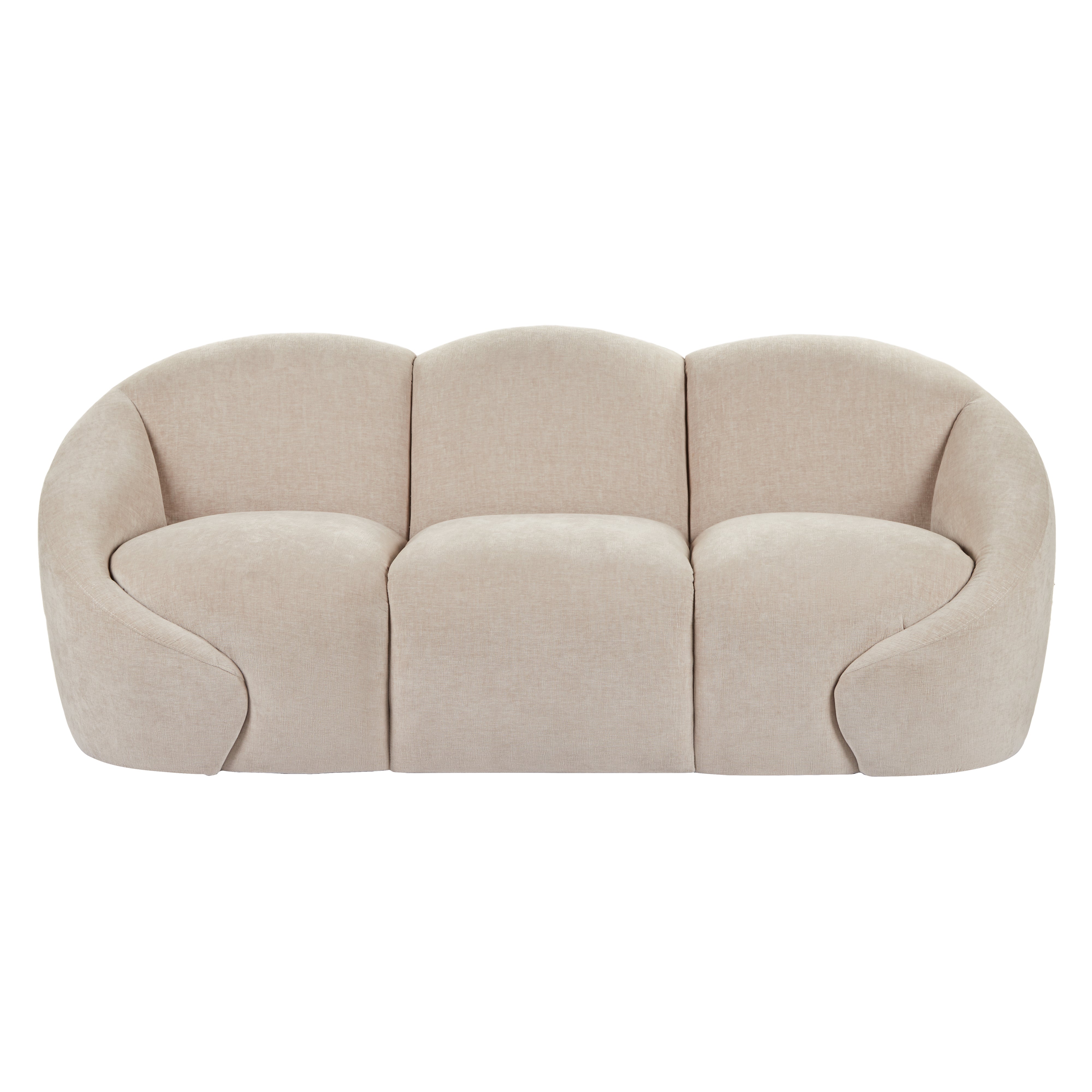 Amalfi Formes Curved 3 Seater Sofa Taupe