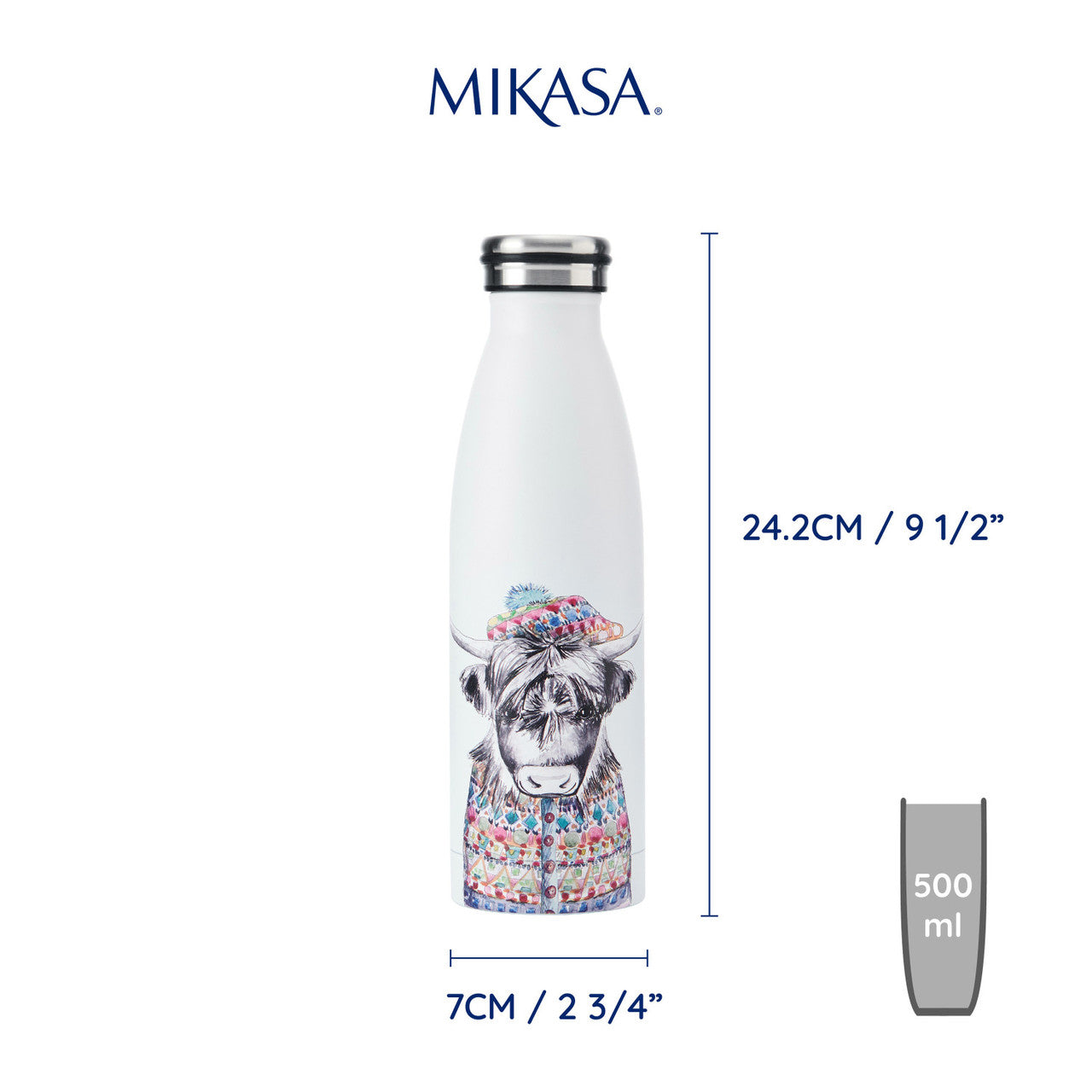Mikasa x Tipperleyhill Insulated Bottle 500ml (Cow)