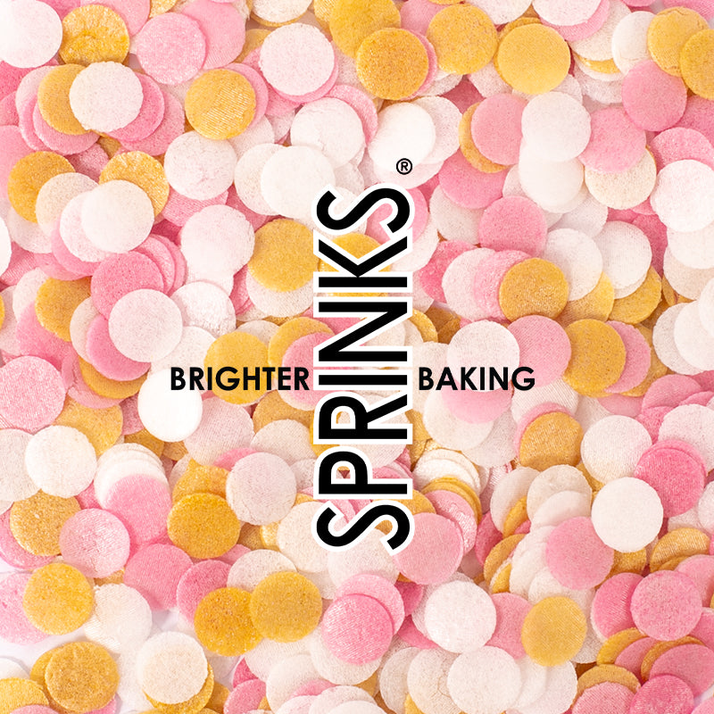 Sprinks Wafer Confetti Decorations Pink & White & Gold 9g