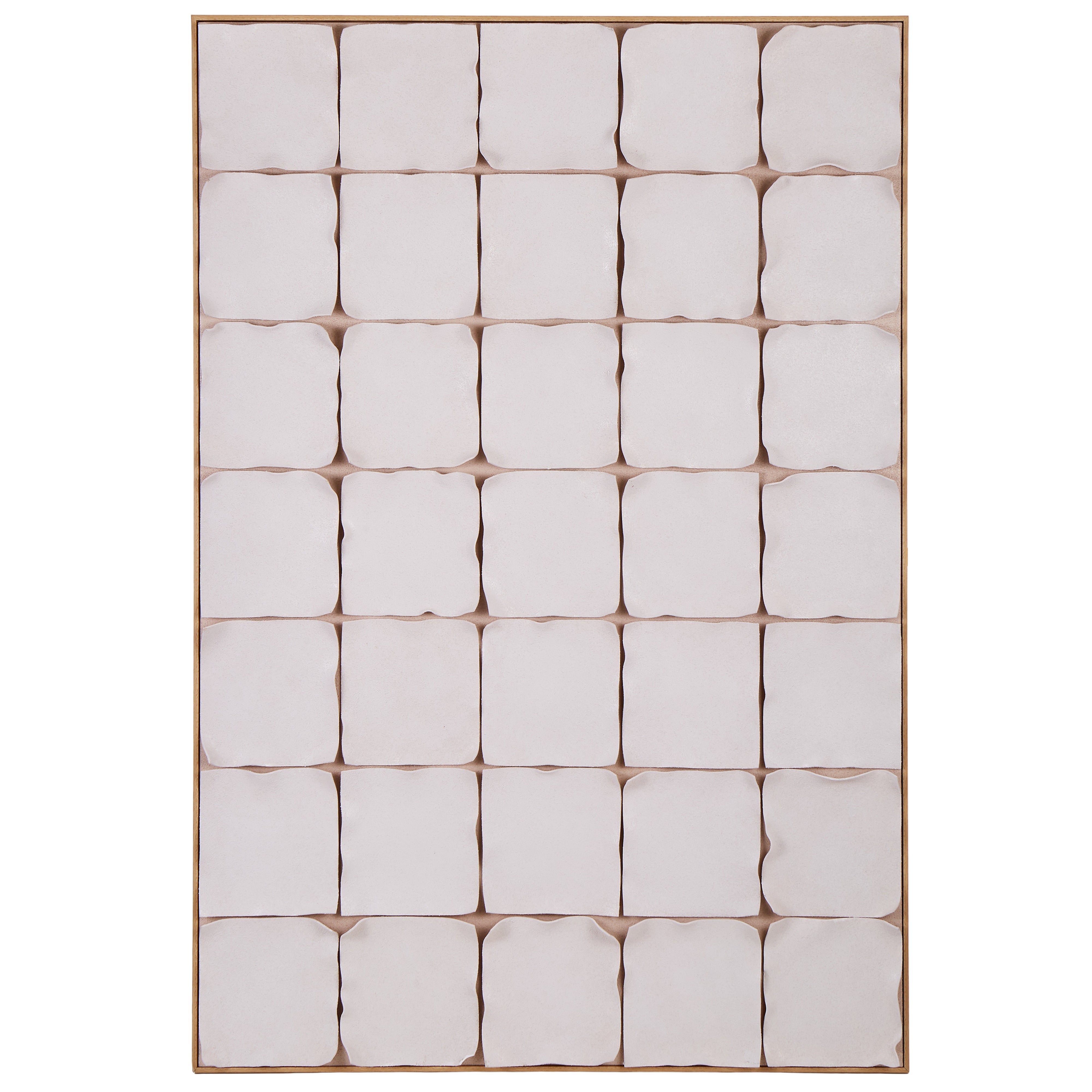 Amalfi Gingham Tile Hand Painted Wall Art Multi-Coloured