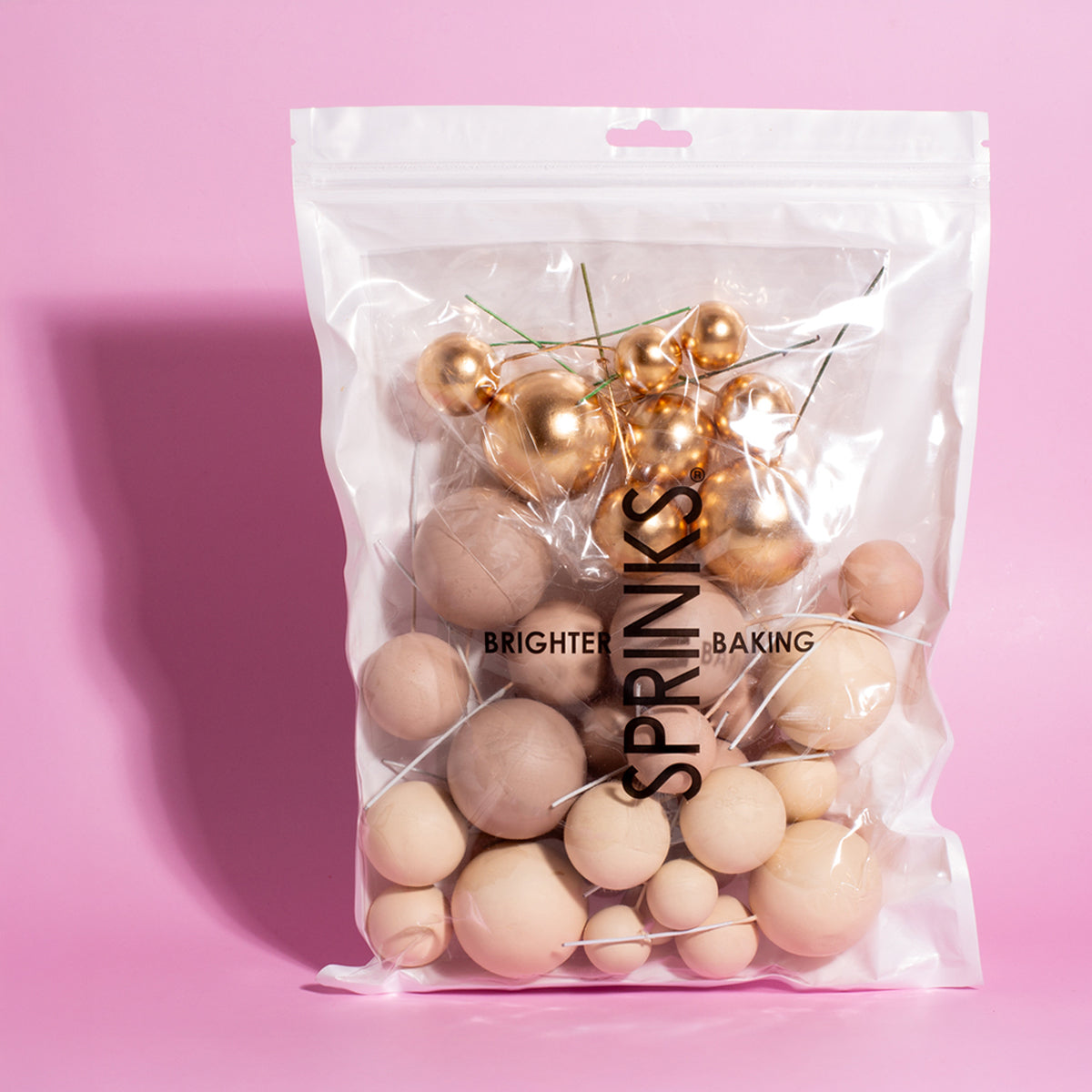 Sprinks 32 Cake Ball Toppers Champagne Gold
