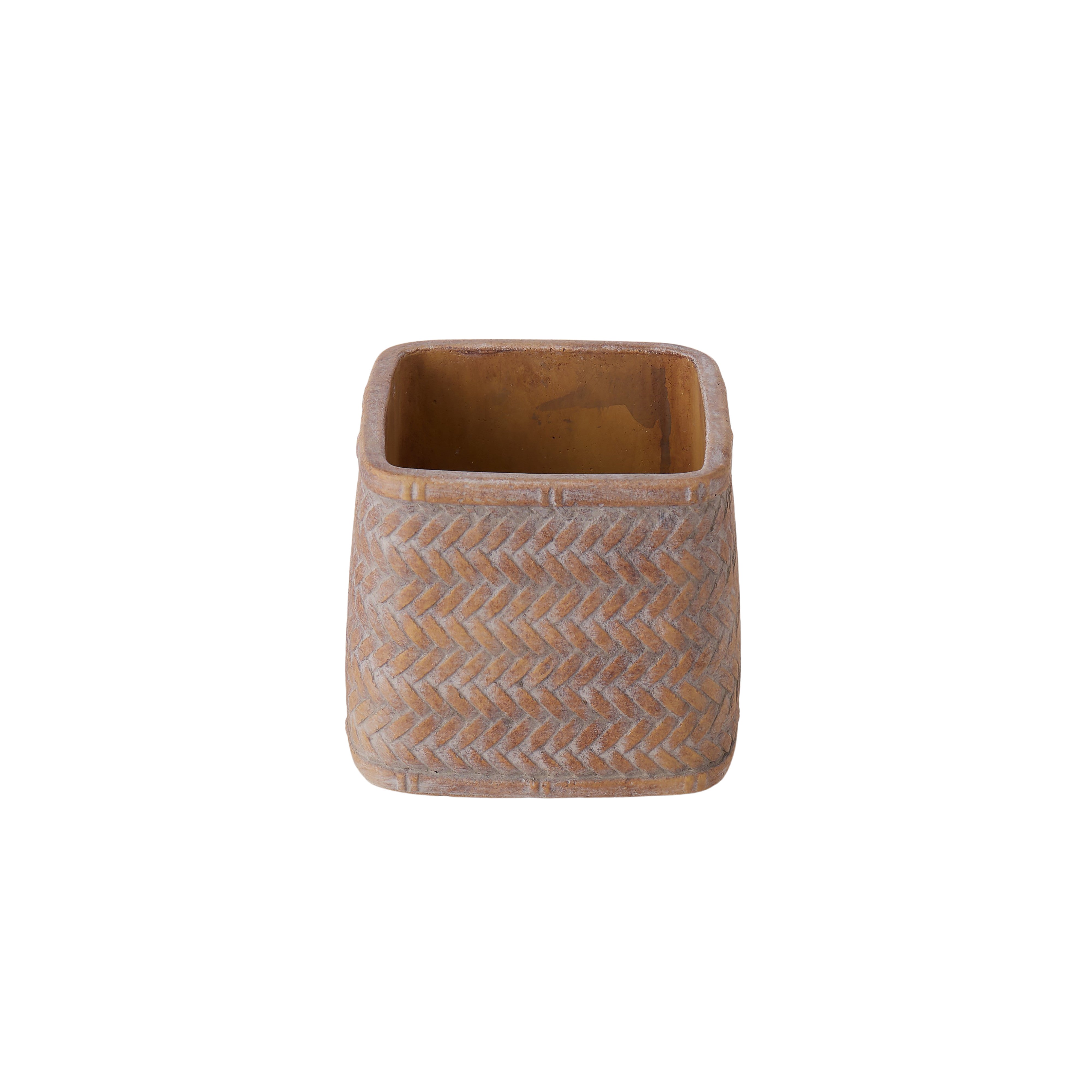 Rogue Cement Square Weave Vessel 12 x 10cm