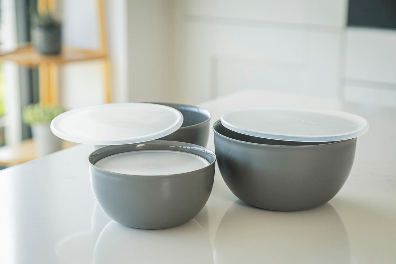 KitchenAid 4 Piece Meal Prep Bowl Set with Lids (Charcoal Grey)