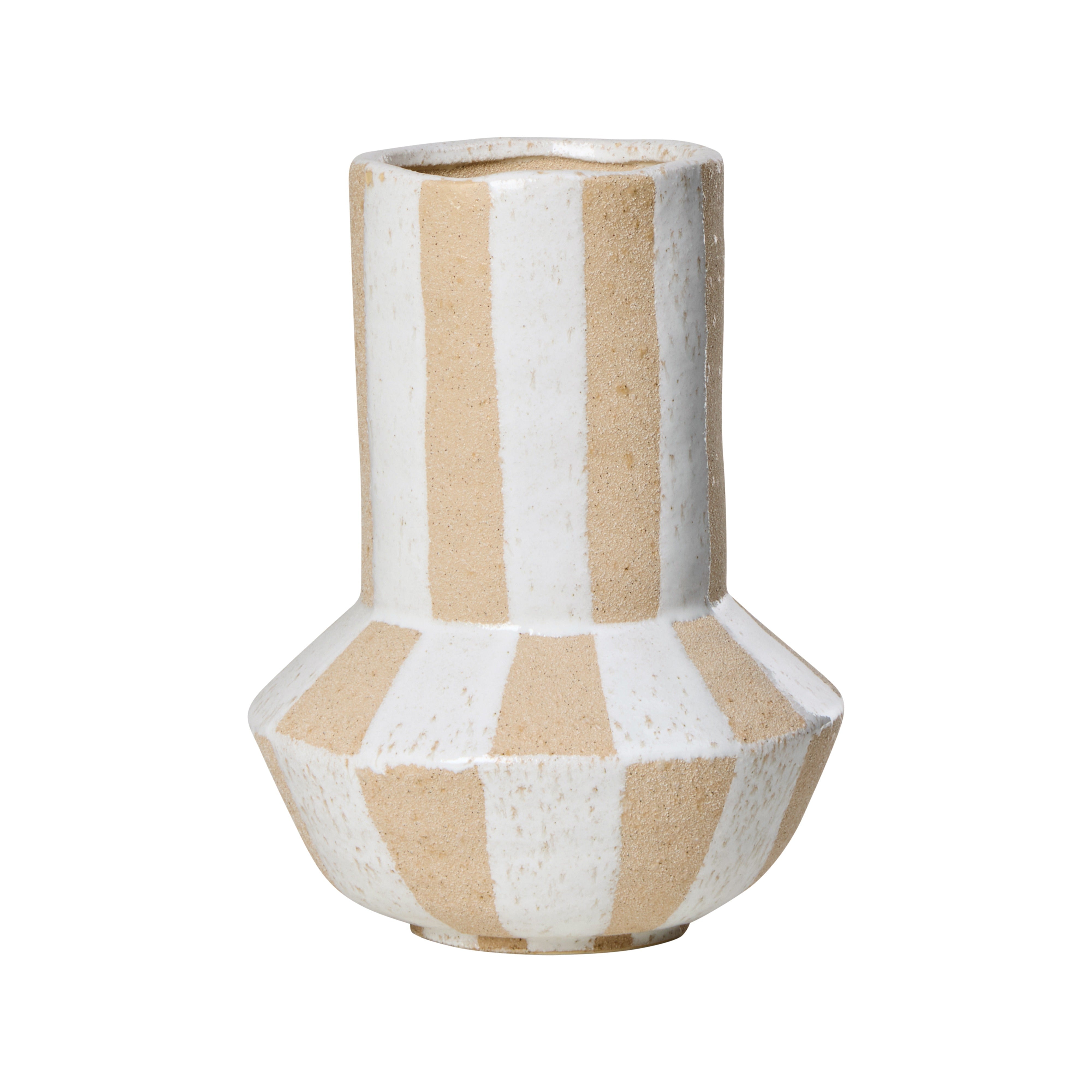 Amalfi Elk Check Vase 23x23x31cm White & Natural