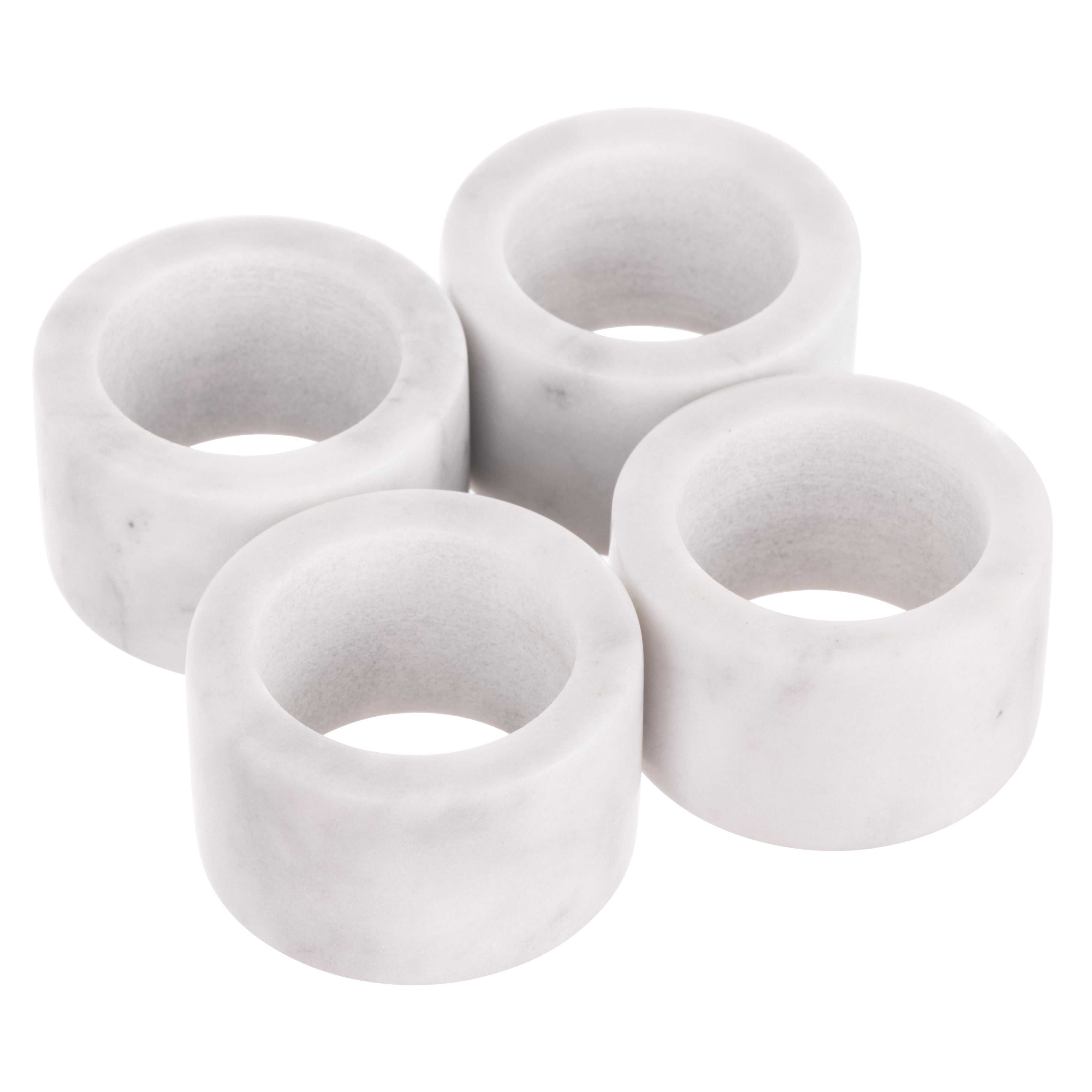 Davis & Waddell Nuvolo Marble Napkin Rings 4 Piece Set