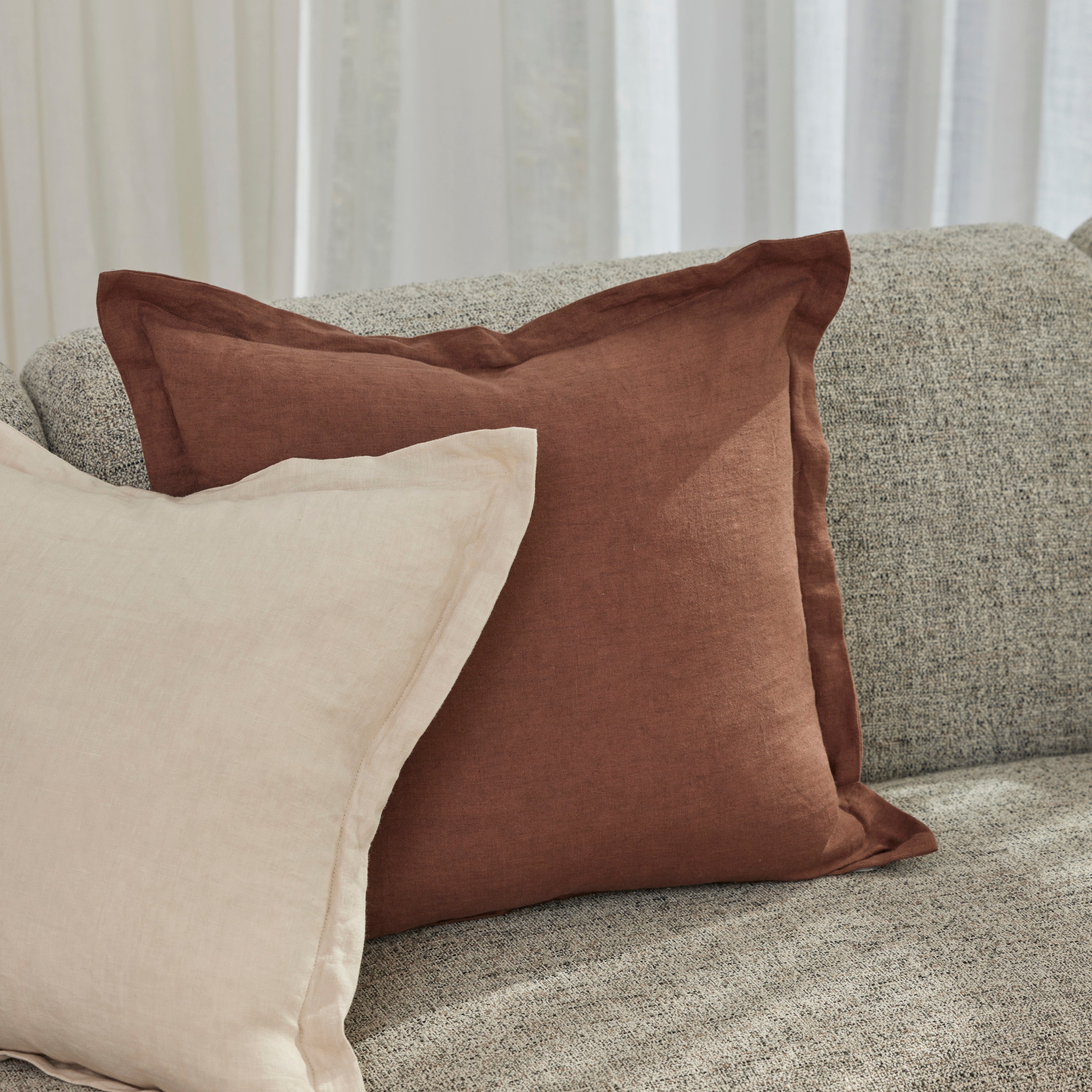 Amalfi Cove Linen Cushion Oat