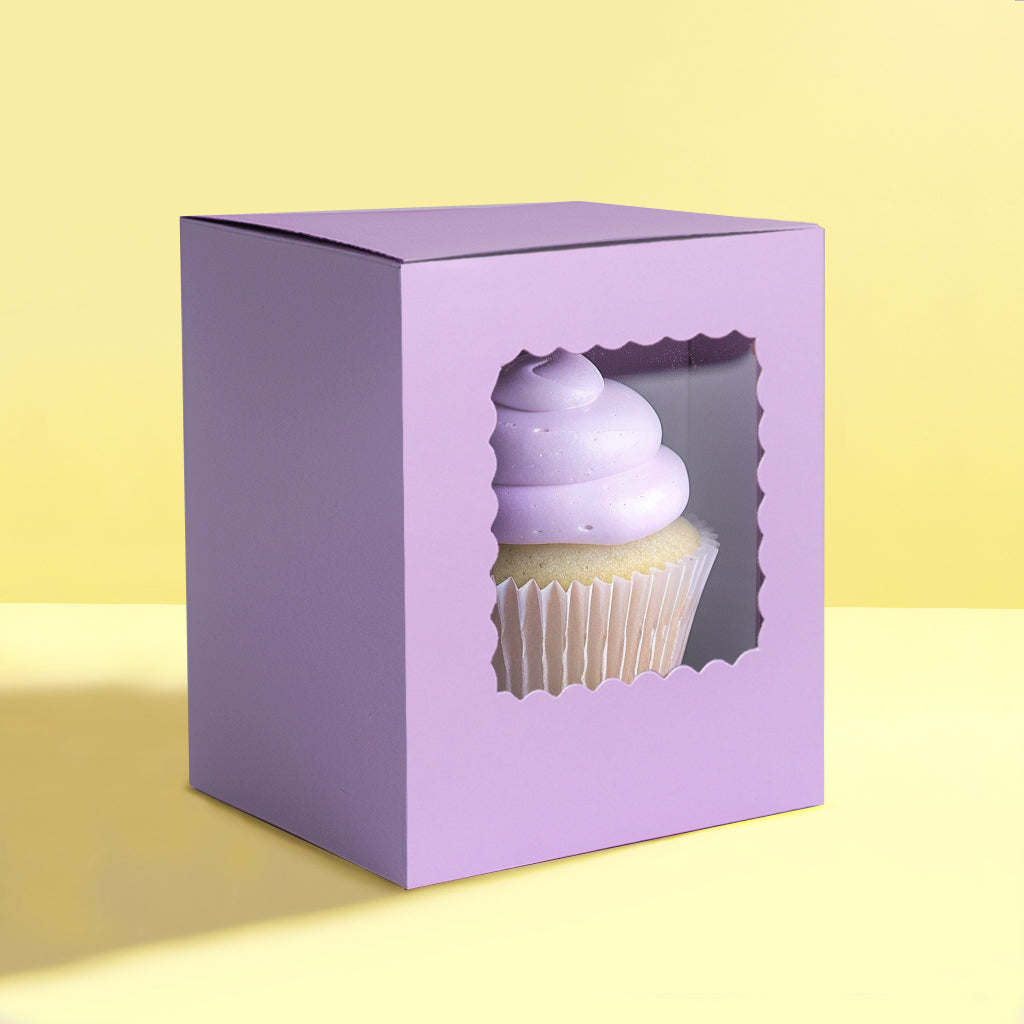 Papyrus Scalloped Single Cupcake Box Pastel Lilac 6 Pack