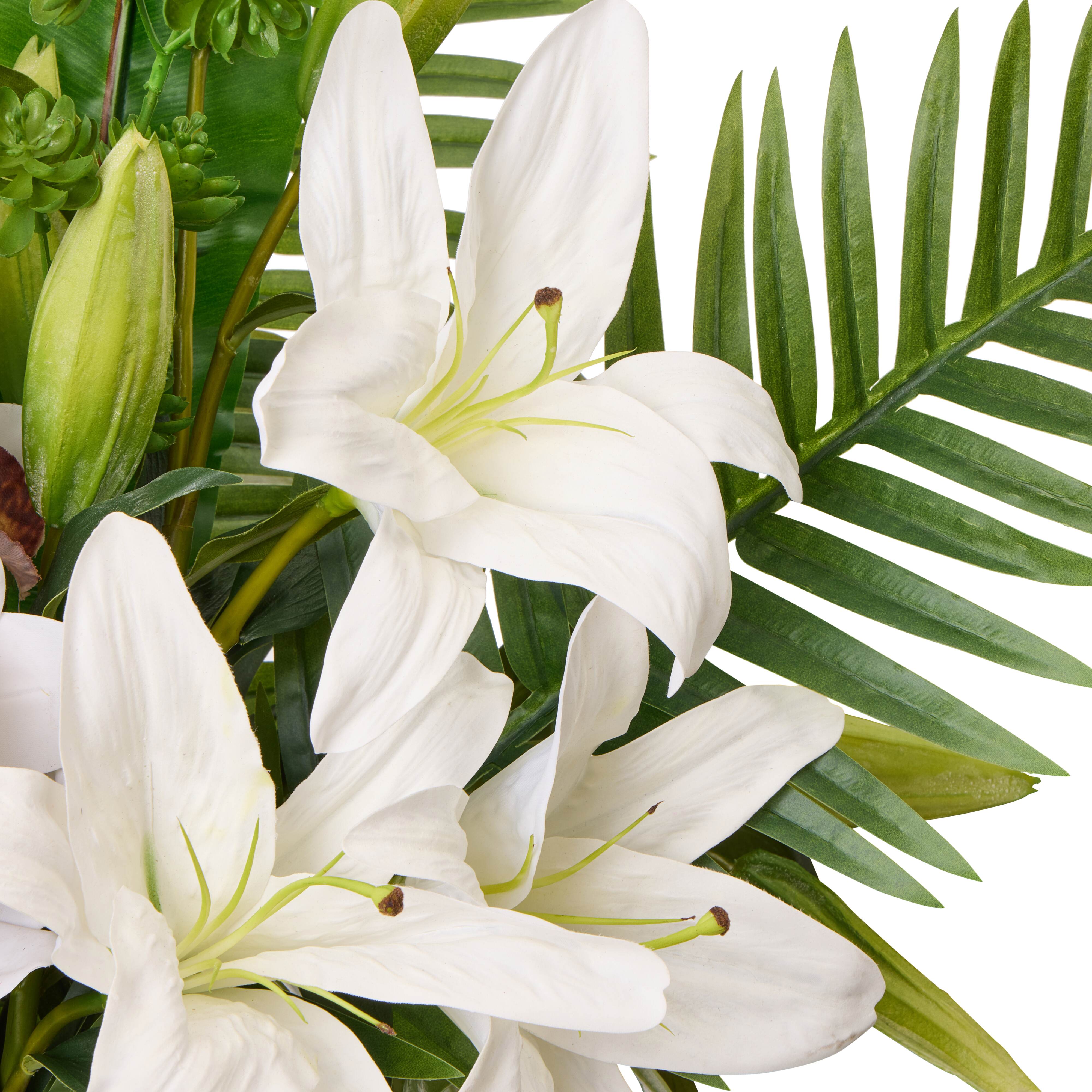 Rogue Lily Fiddle Leaf Mix-Alana Vase White & Green