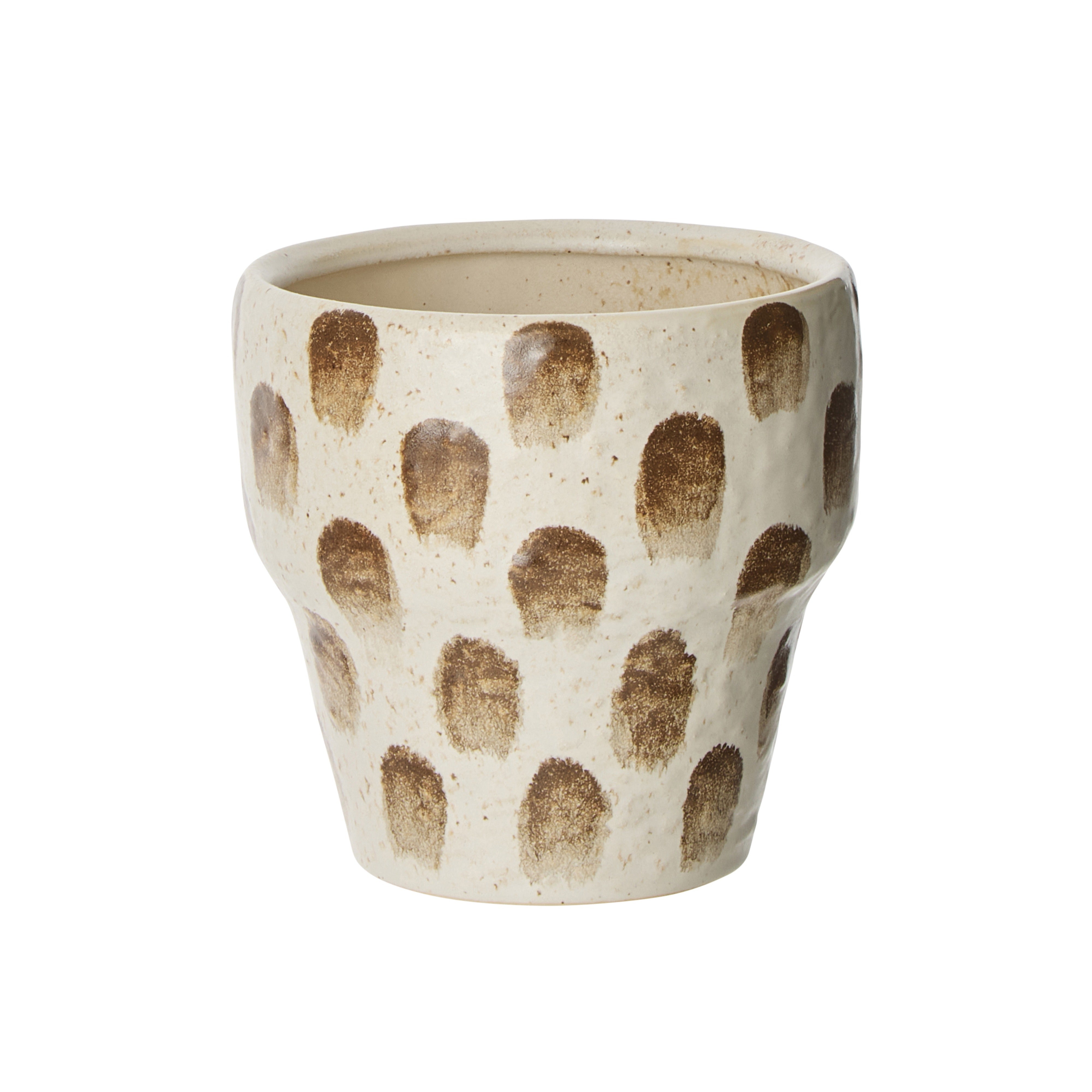 Amalfi Soren Dab Vase White & Brown