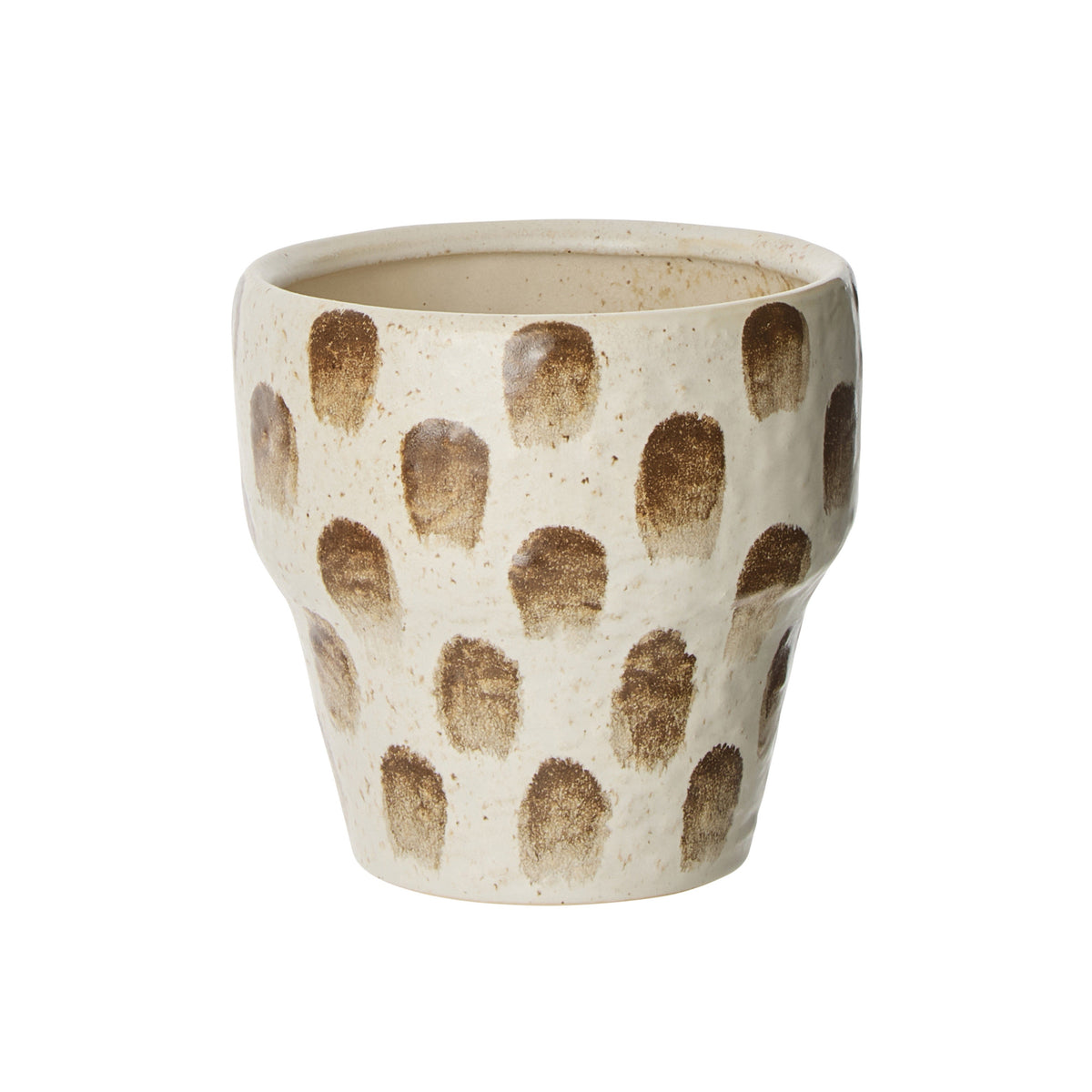 Amalfi Soren Dab Vase White & Brown