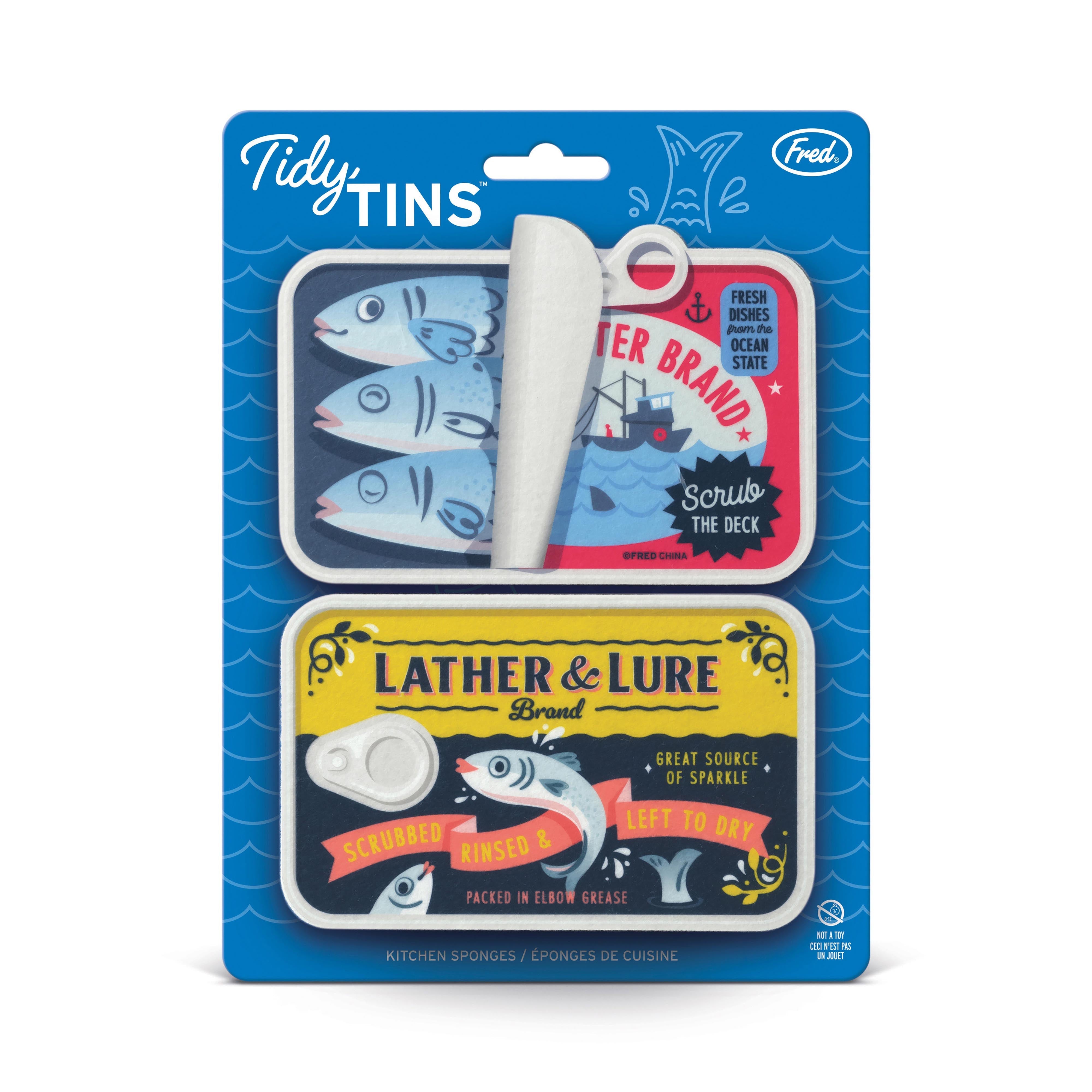Fred Tidy Tins Sponges 2 Piece Set Multi-Coloured