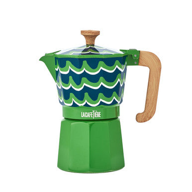 La Cafetière Venice Aluminium Espresso Maker 6 Cup / 290ml (Cyan Tides)