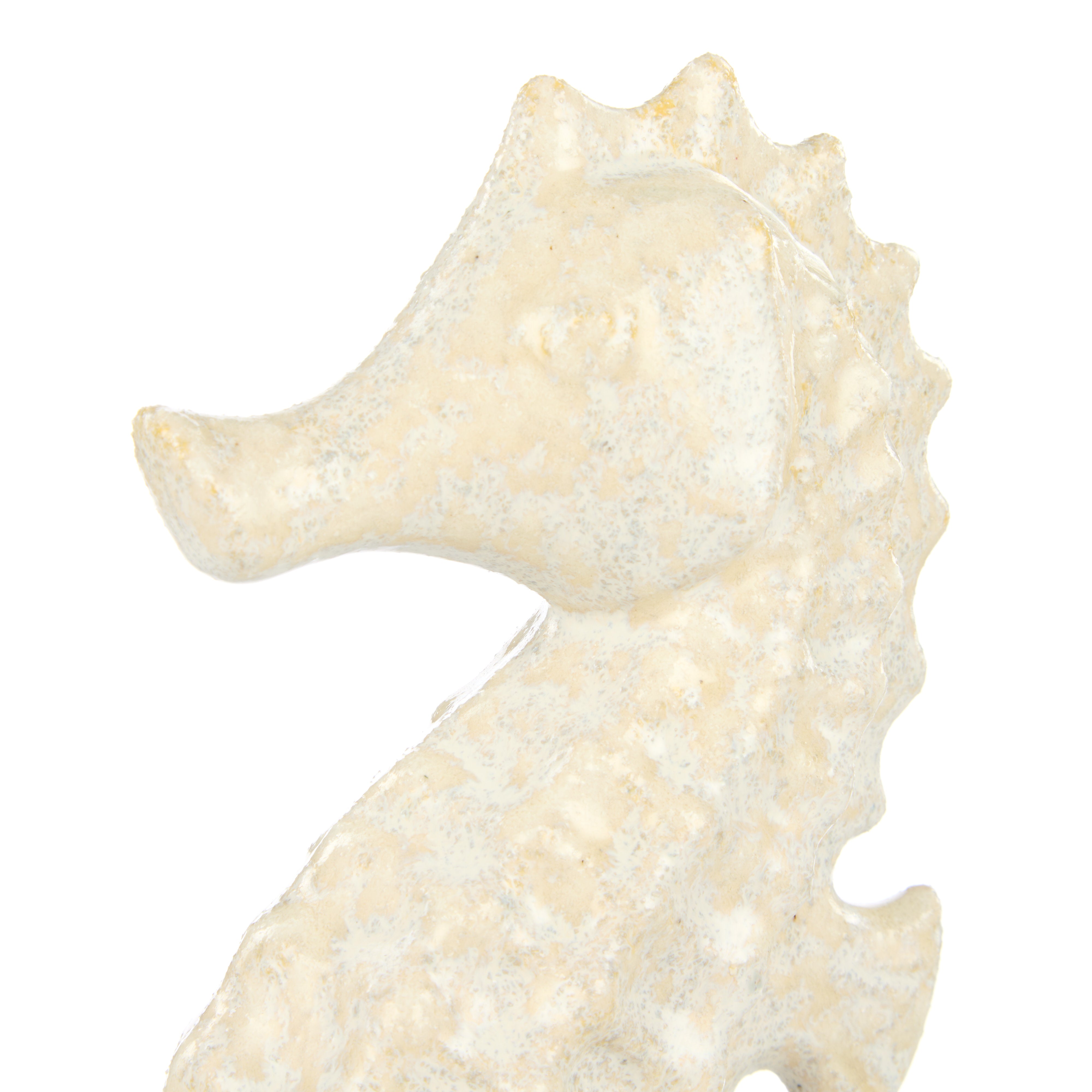 Amalfi Ceramic Seahorse Sculpture Small White
