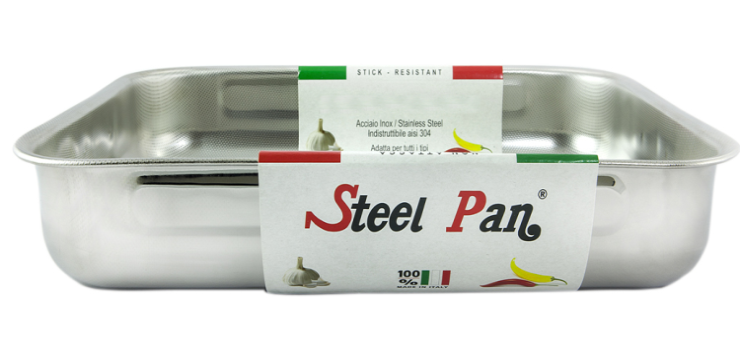 Steel Pan Non Attacca Rectangular High Sided Roasting Pan