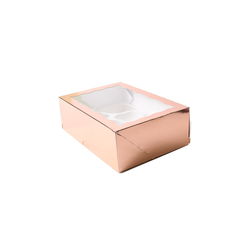 Bake Group Cupcake Box with PVC Window 6 Cupcake Rose Gold