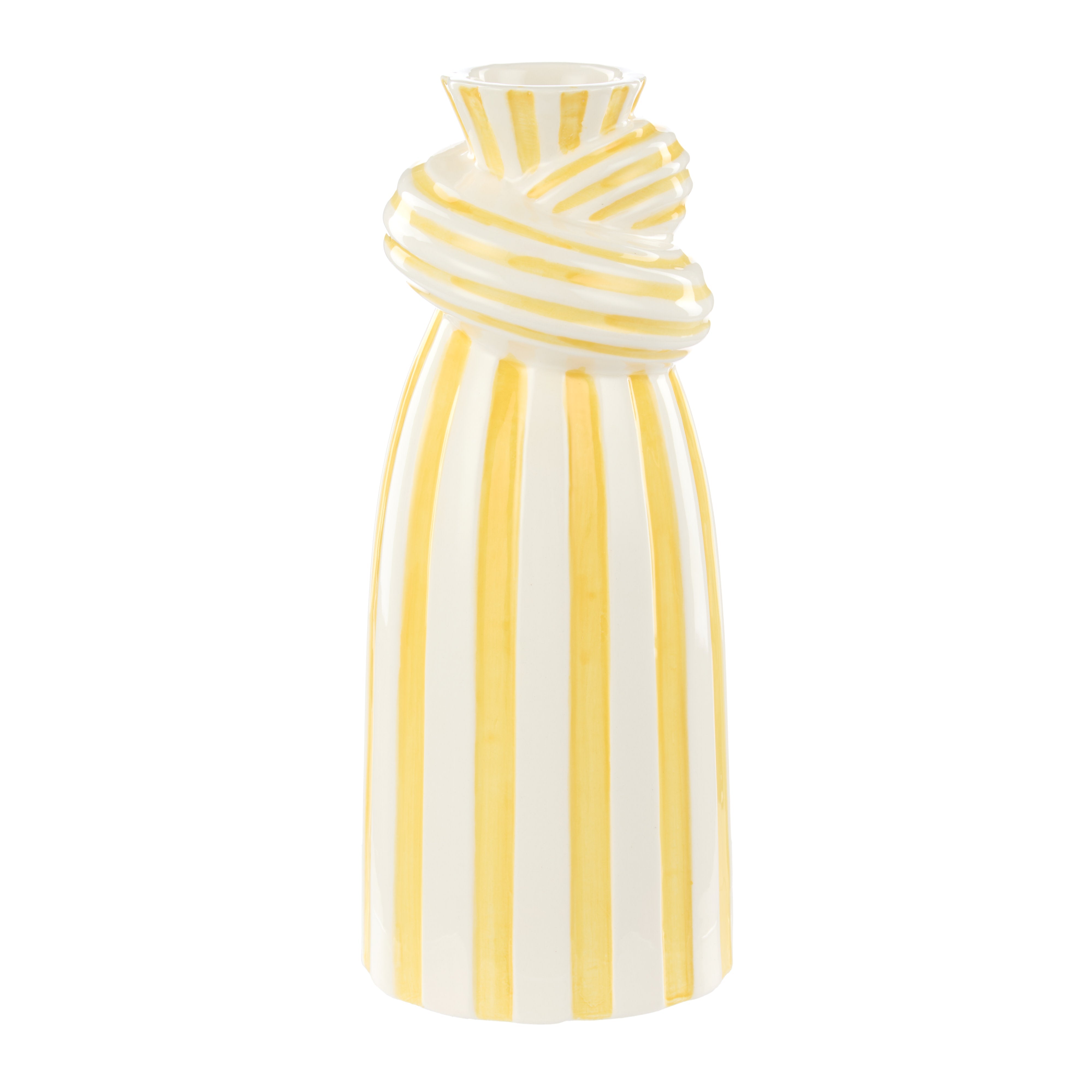 Emporium Lulu Collection Twist Stripe Vase Yellow