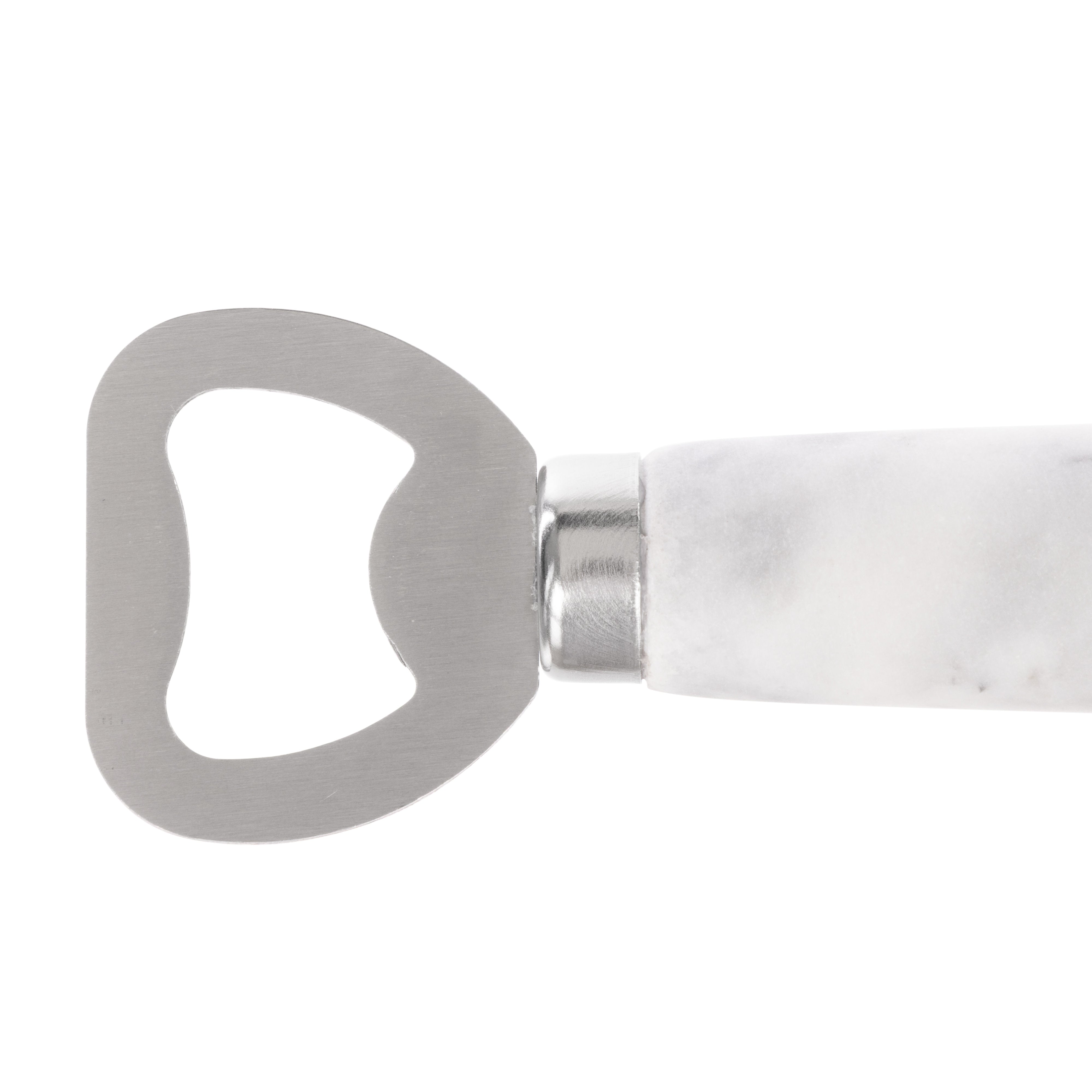 Davis & Waddell Nuvolo Marble Bottle Opener White Grey & Silver