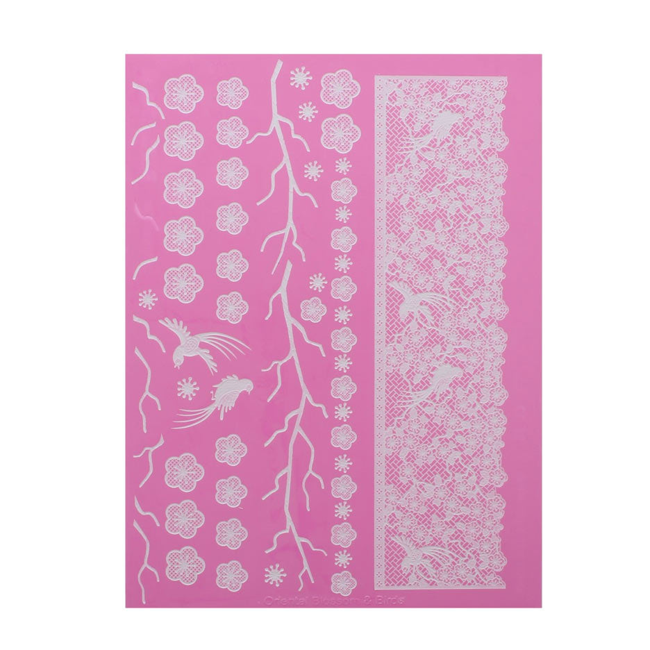 Claire Bowman Cake Lace Oriental Blossom & Birds Cake Lace Mat
