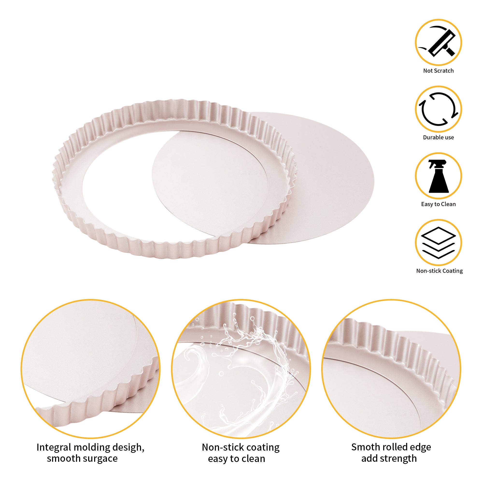 CHEFMADE Round Tart & Quiche Pan with Loose Base 24cm (WK9063)
