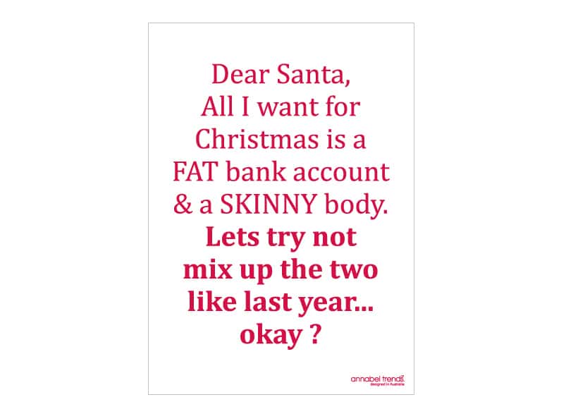 Annabel Trends Christmas Tea Towels Fat Skinny