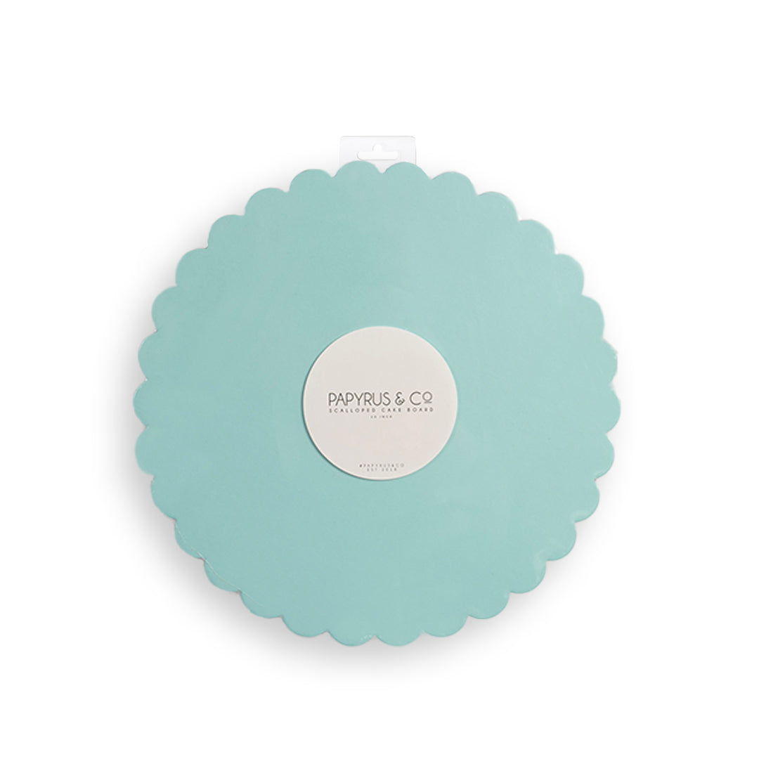 Papyrus Cake Board Scalloped Pastel Blue 10in