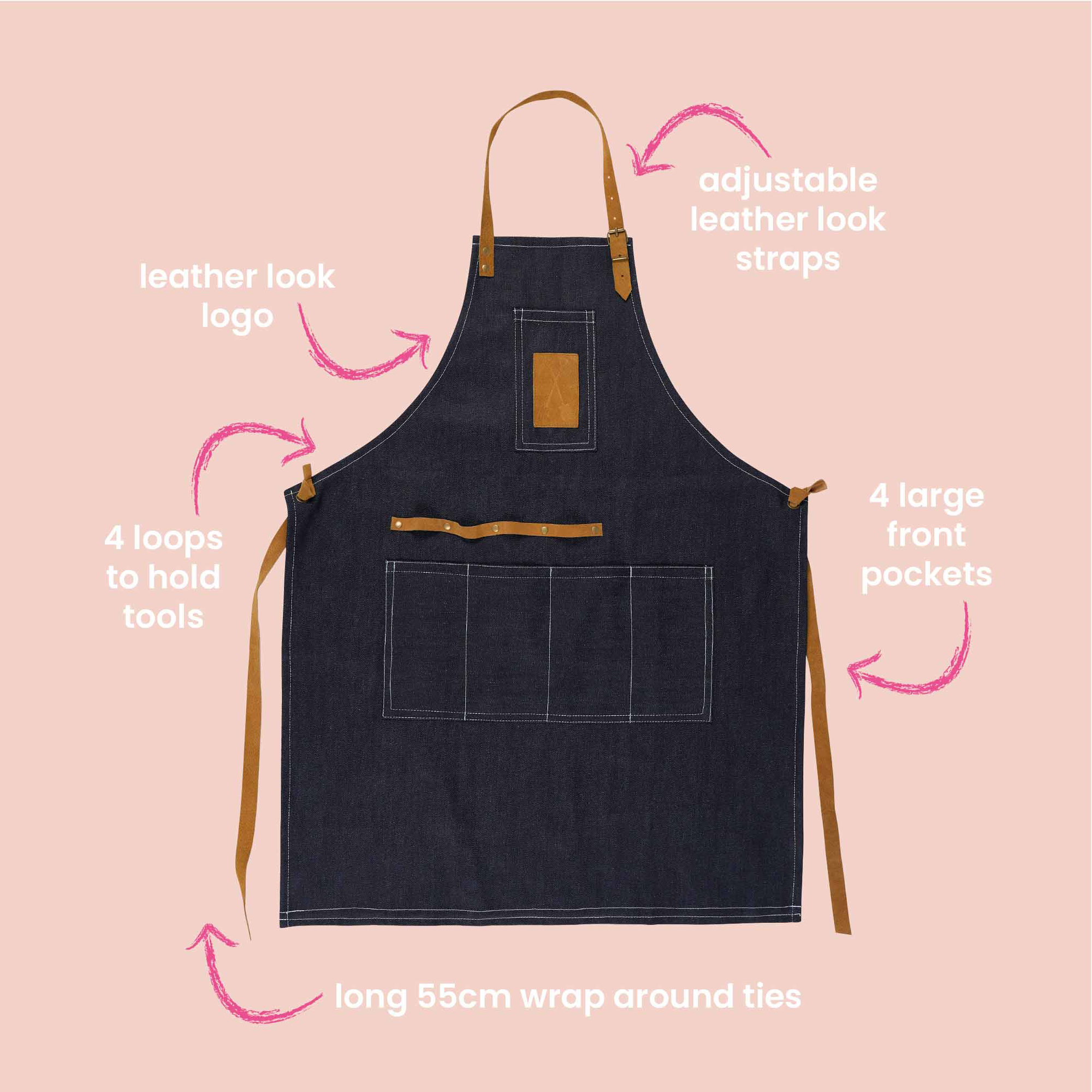 Annabel Trends Sprout Denim Full Bib Garden Apron