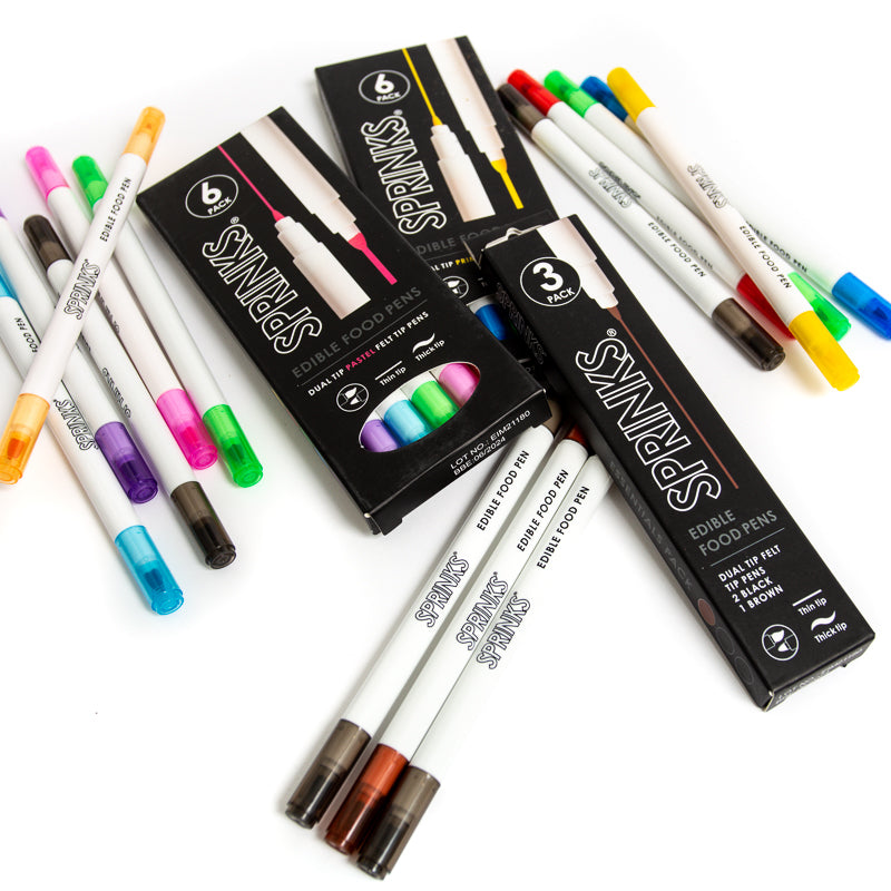 Sprinks Edible Food Pen Set Primary Pack 6 Pack