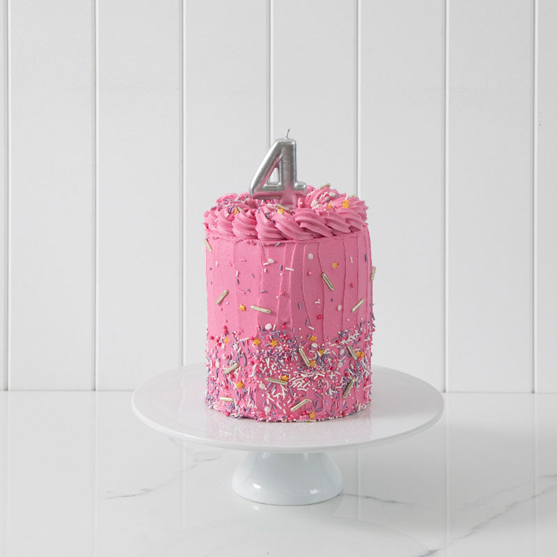 Cake & Candle Candle Number 4 Silver