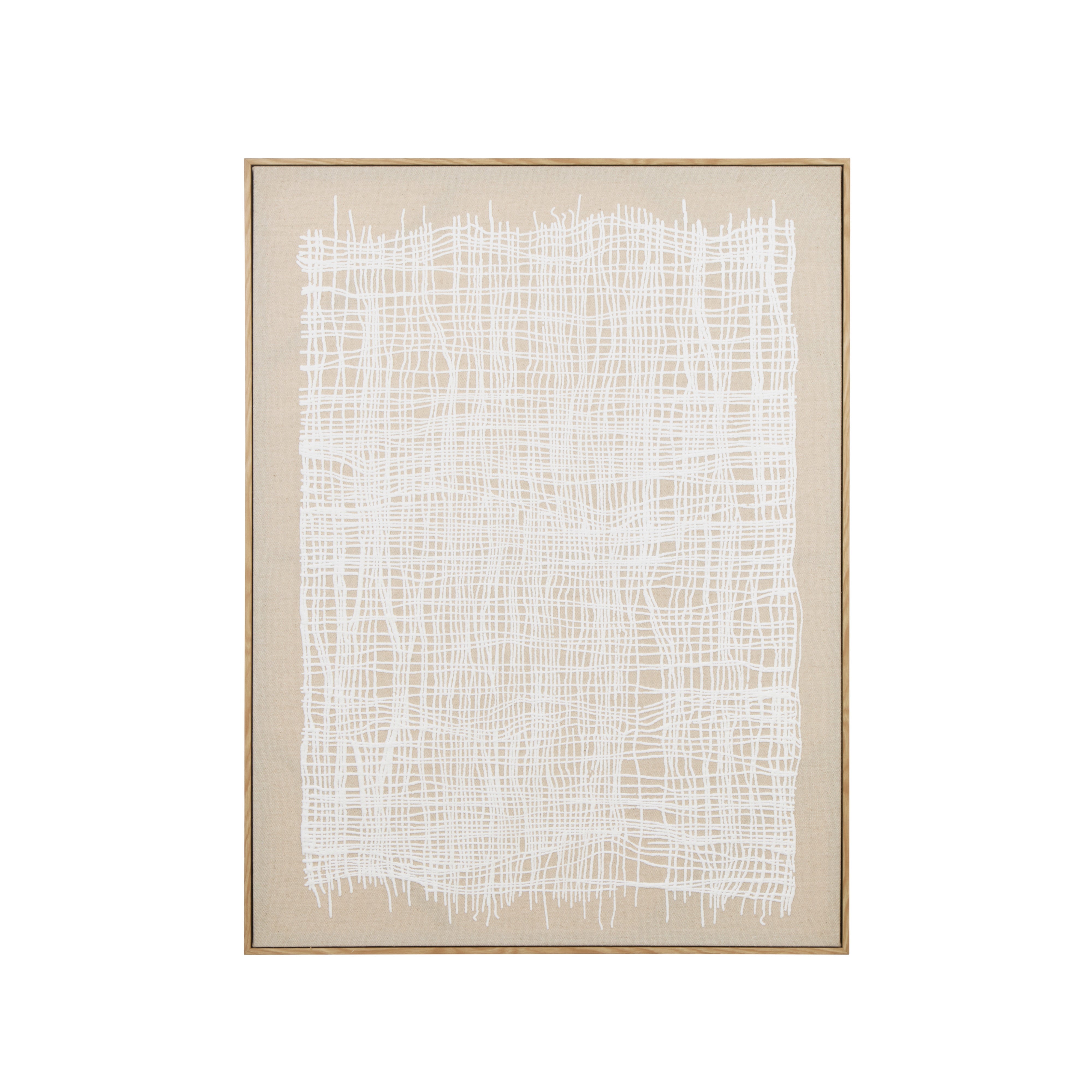 Amalfi Lattice Wall Art Beige & White
