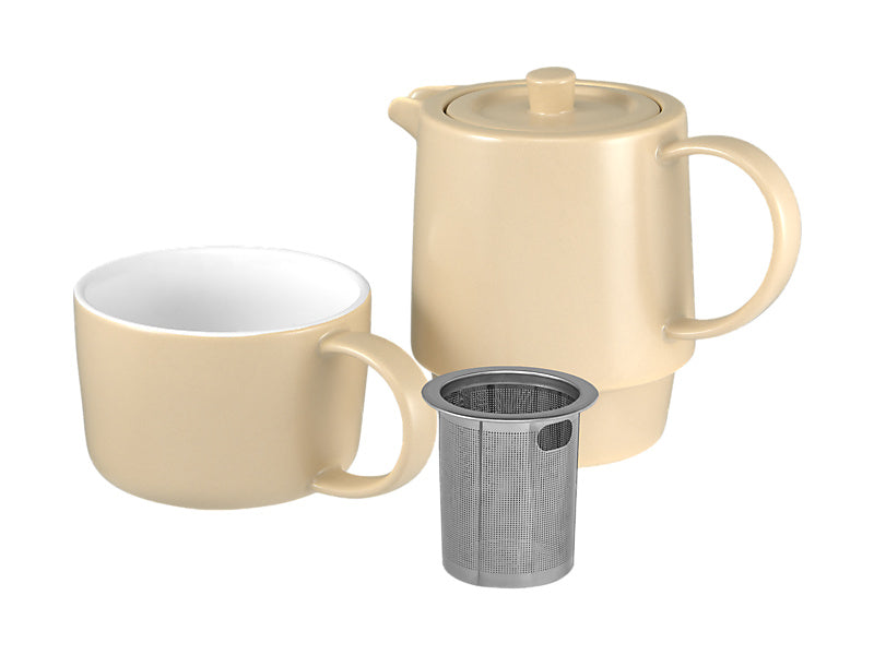 Maxwell & Williams Cafe Life Tea for One with Infuser Grey 450ml
