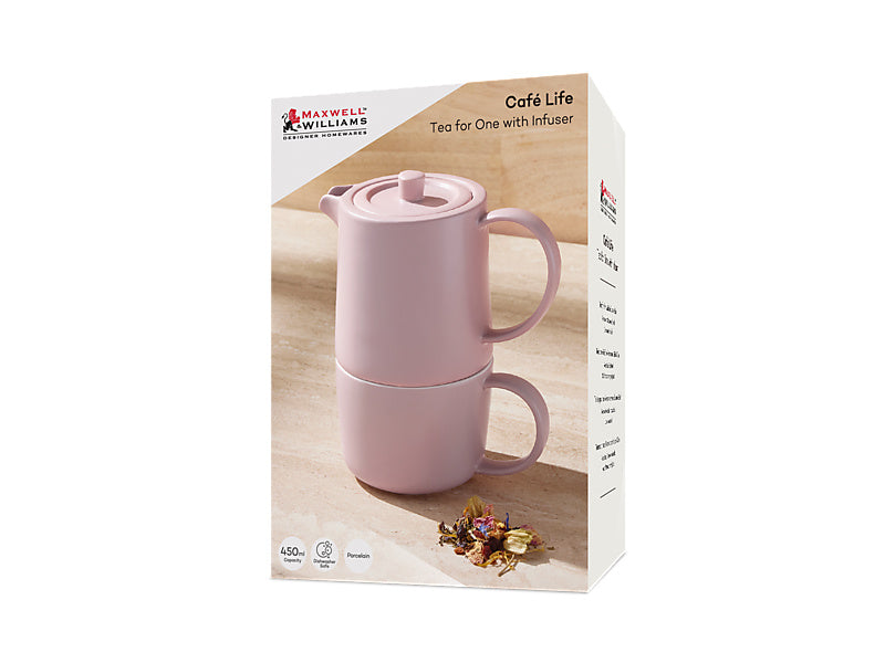 Maxwell & Williams Cafe Life Tea for One with Infuser Grey 450ml